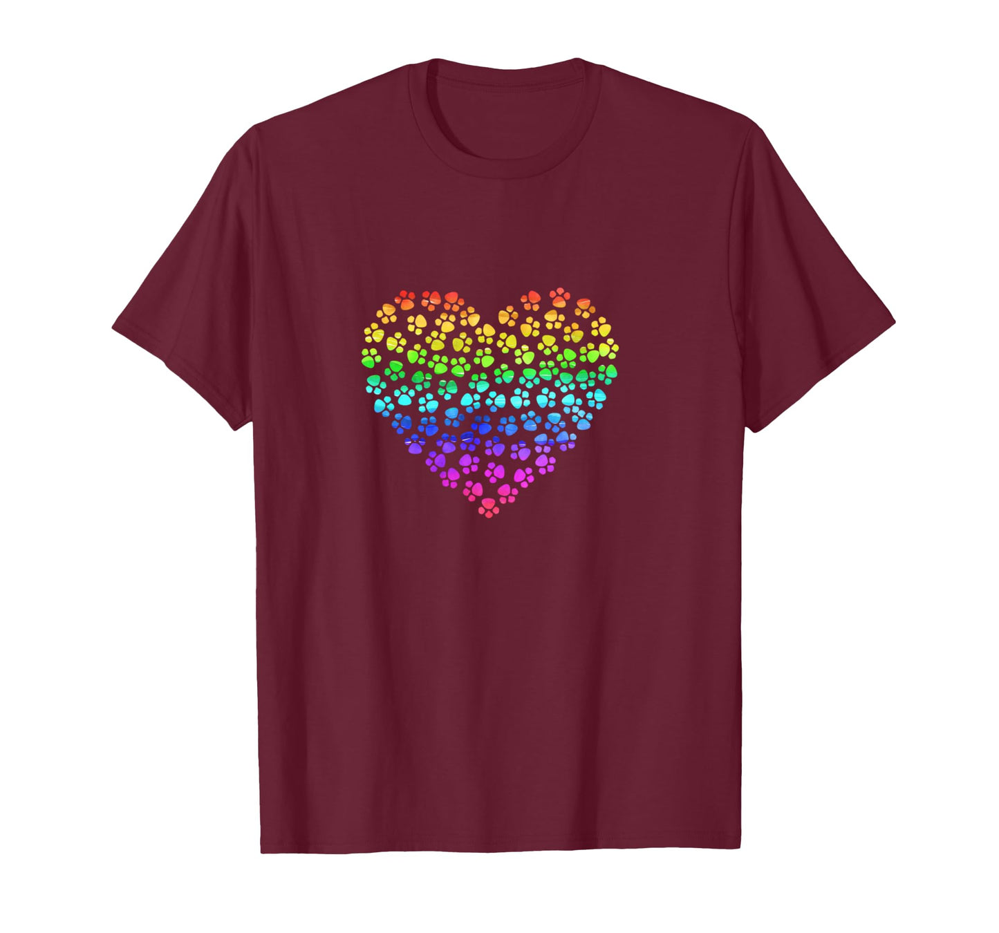 Rainbow Pawprint Heart - Pet Lover Gift Long Sleeve T-Shirt