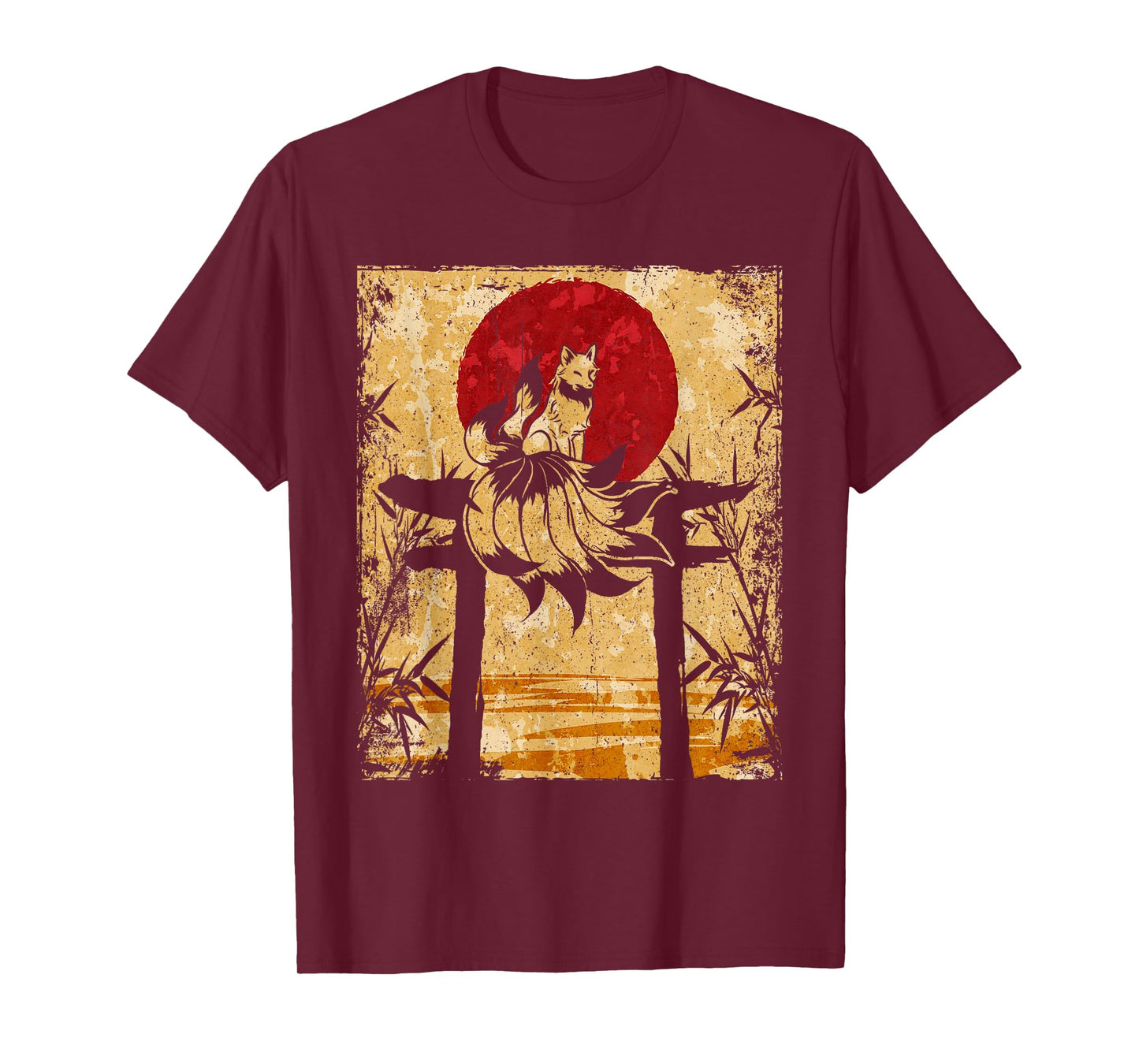 Nine-tailed fox Japanese retro art T-Shirt