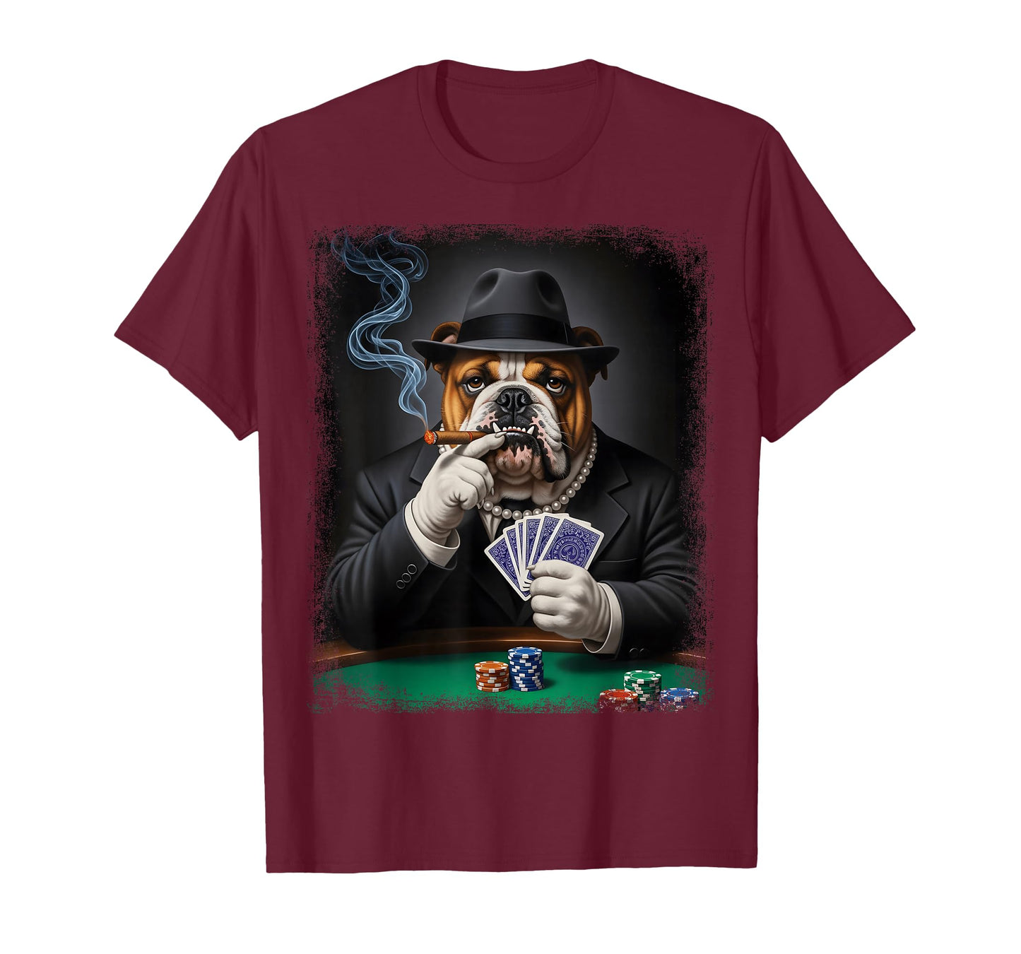 Gambling Casino Cool Dog in Suit Funny Poker Animal T-Shirt