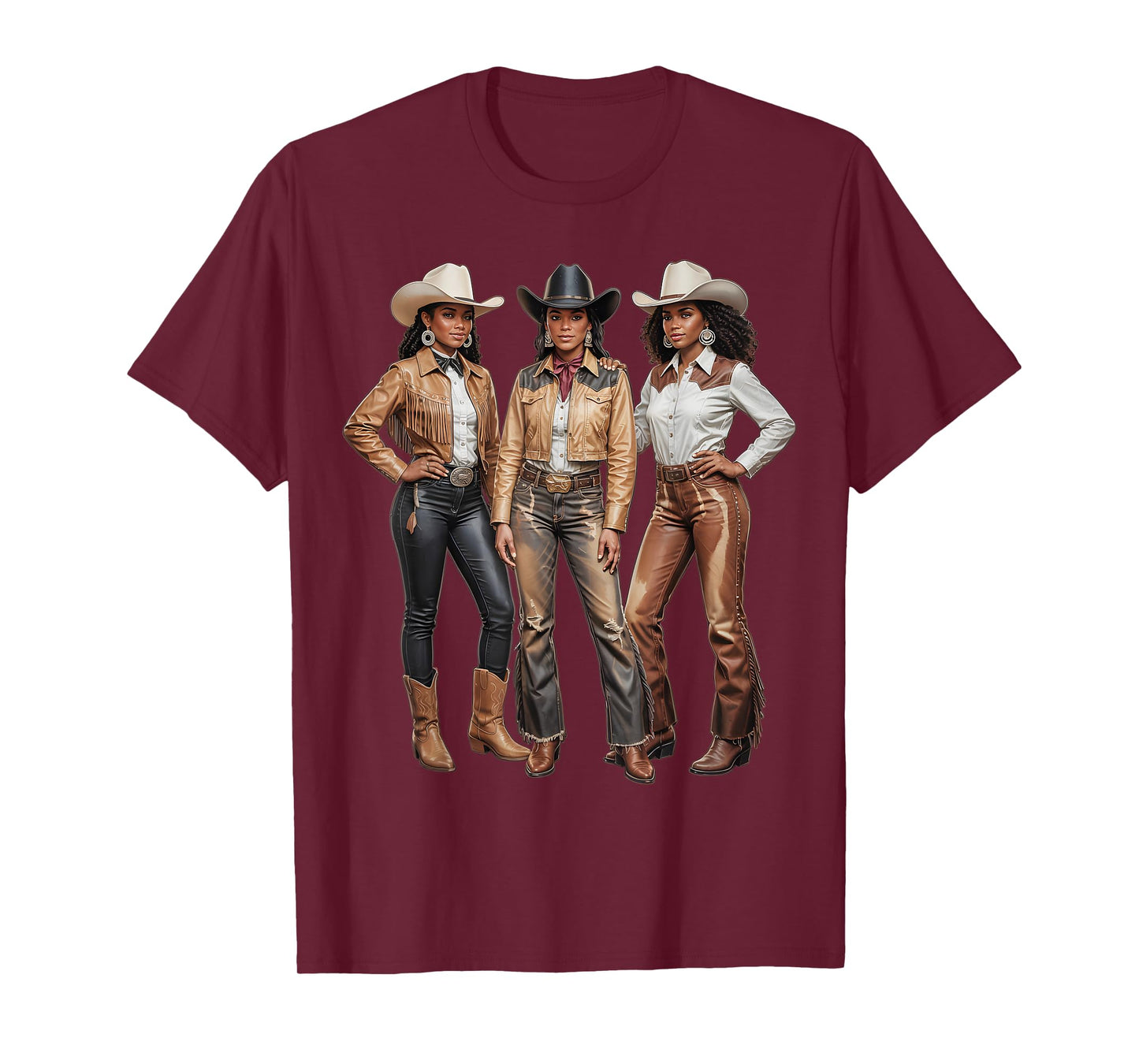 Black African American Cowgirl Western Country Texas Rodeo T-Shirt