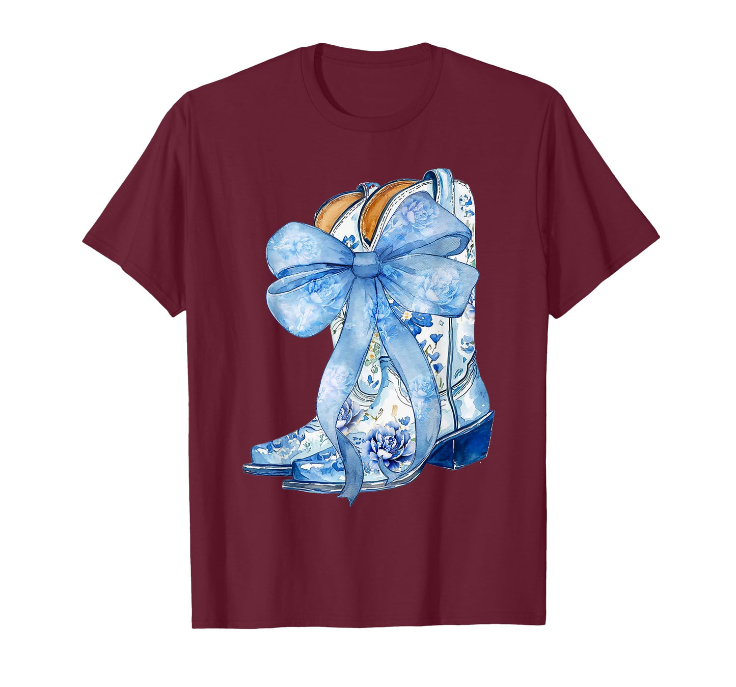Cowgirl Boots Blue Cowgirl Shirt For Women Girls T-Shirt
