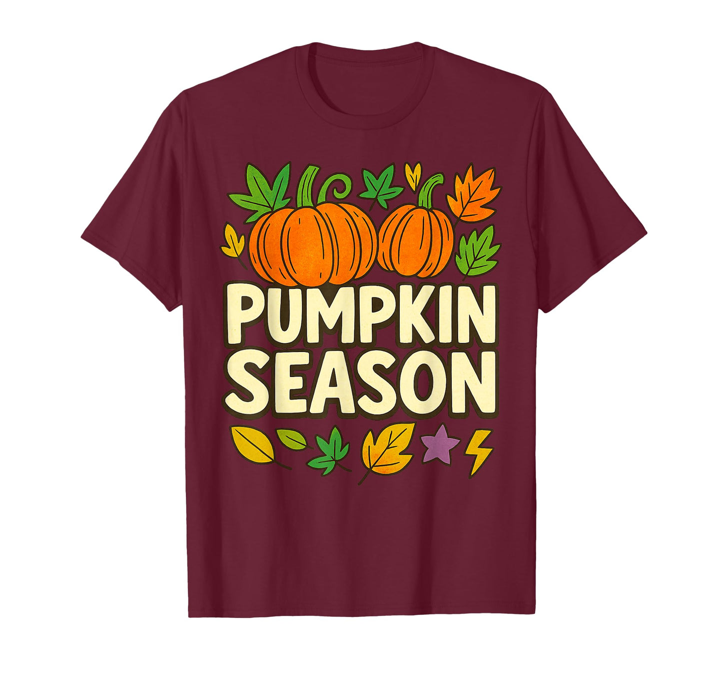 Pumpkin Season Thanksgiving Coquette Bow Autumn Fall Leaves T-Shirt