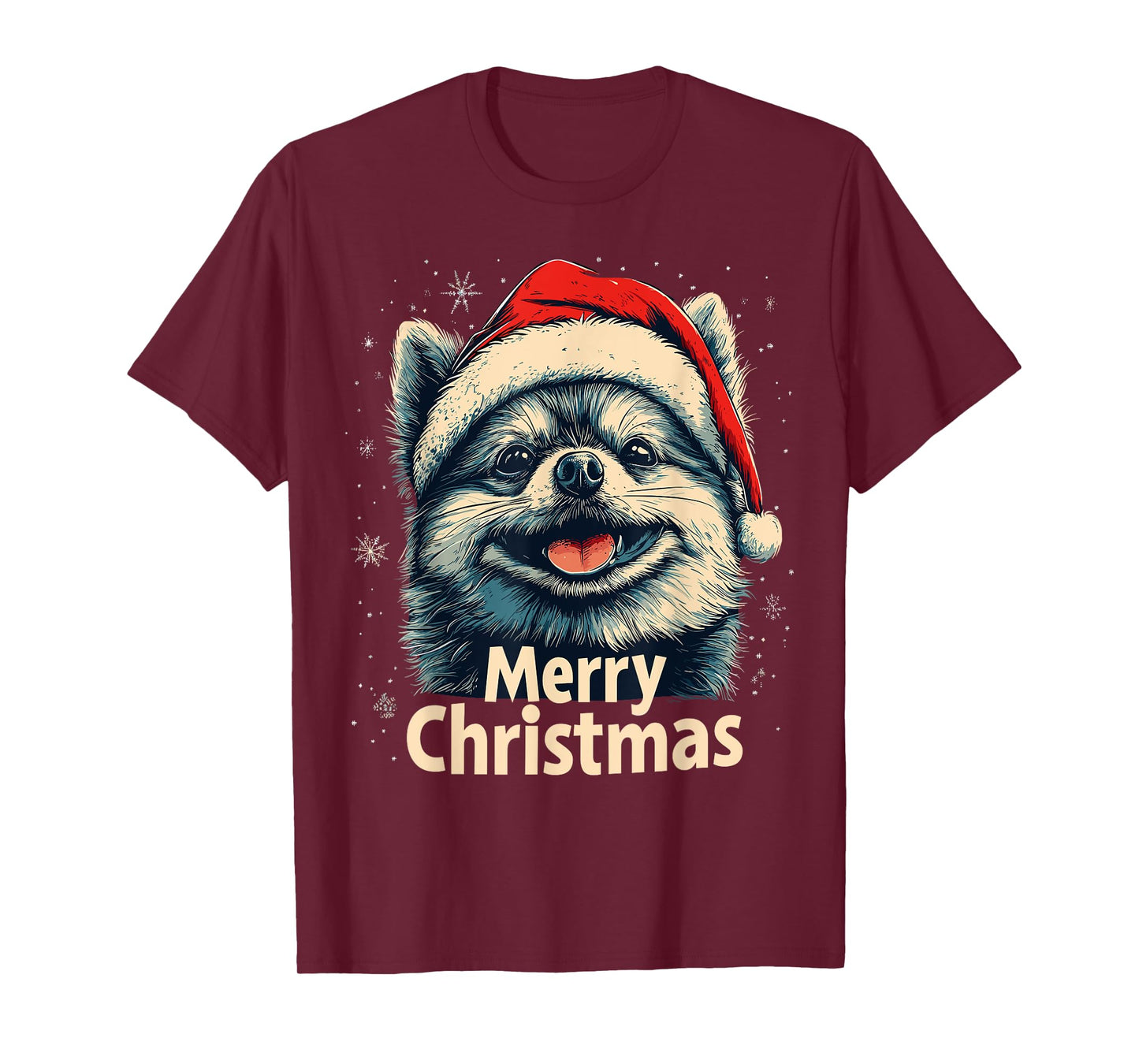 Pomeranian Santa Hat Merry Christmas Xmas Pom Lover Pajama T-Shirt
