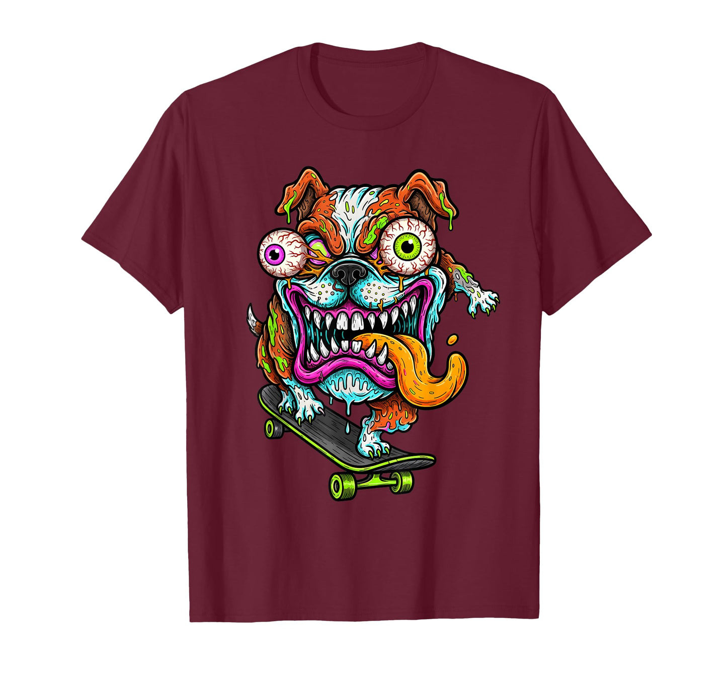 Skateboarding Sk8 Bulldog Skater Cool Brainrot Art Design T-Shirt