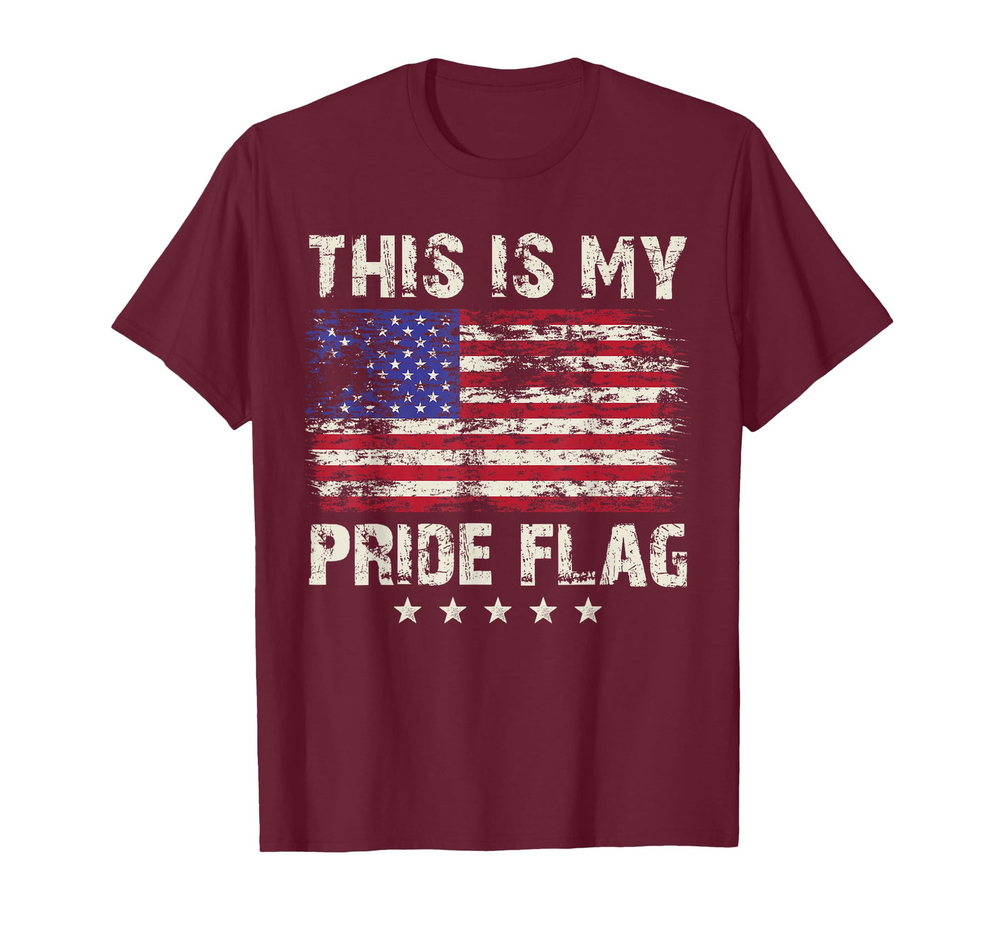 4th of July USA American Patriotic This Is My Pride Flag Women Men T-Shirt