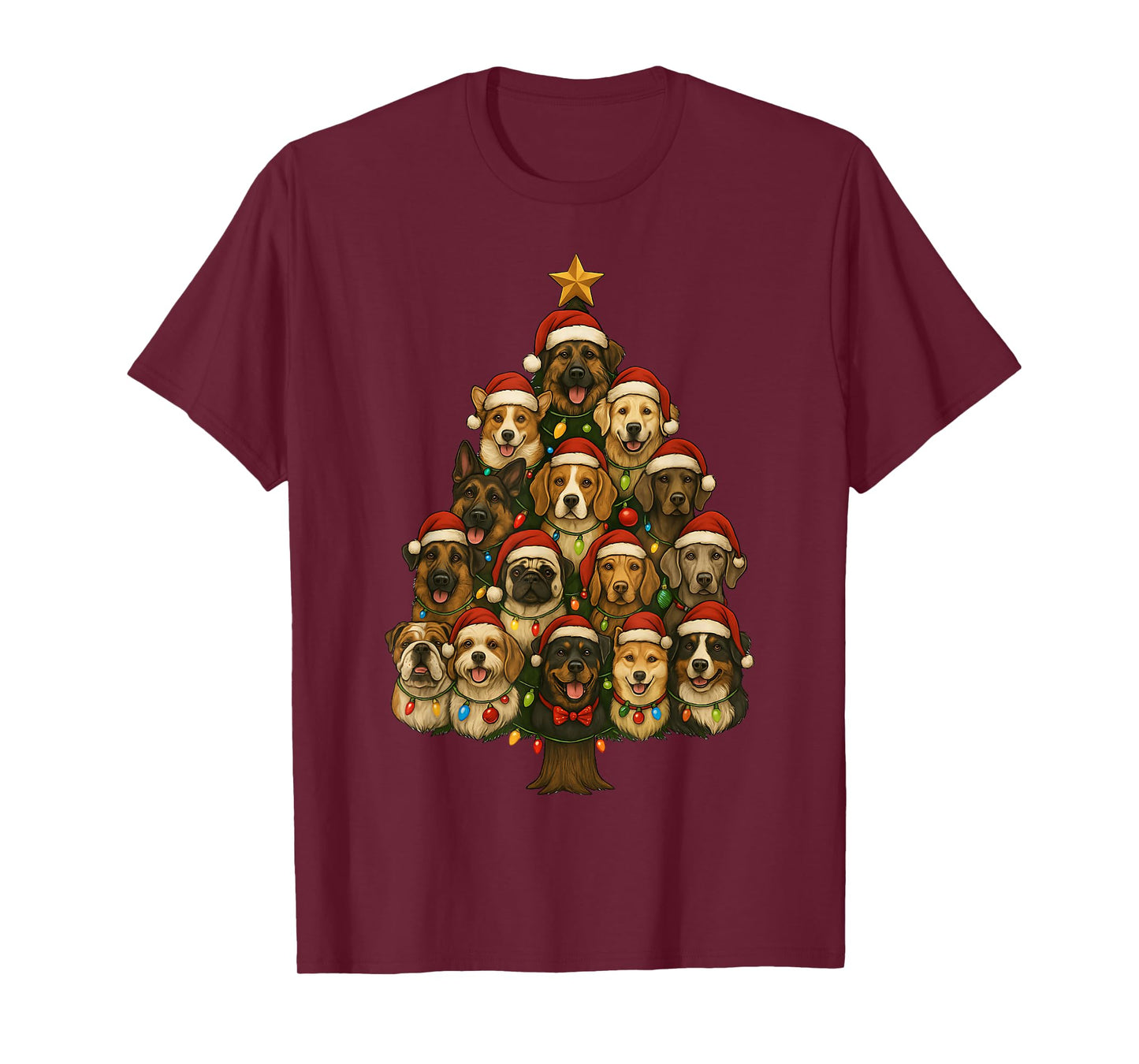 Christmas Dog Tree Design for Pet Lovers Kids Love Dogs Pet T-Shirt