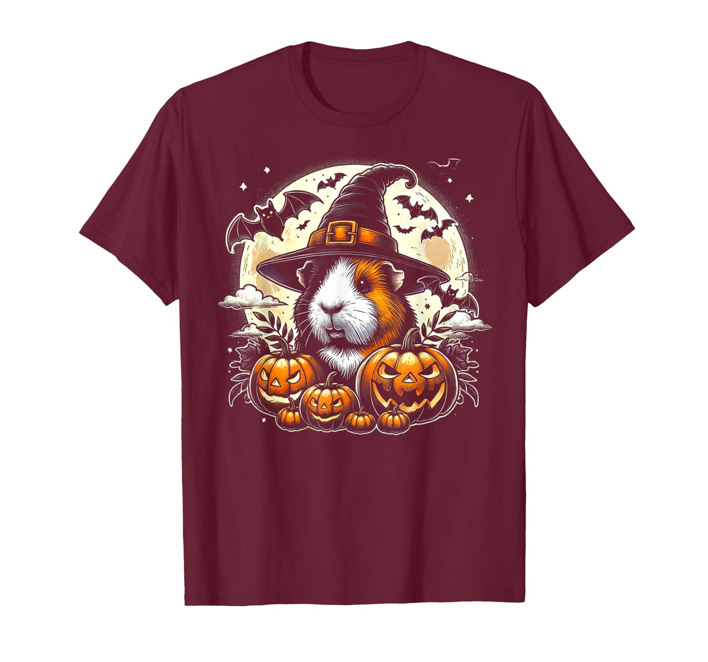 Guinea Pig Halloween Witch Art T-Shirt