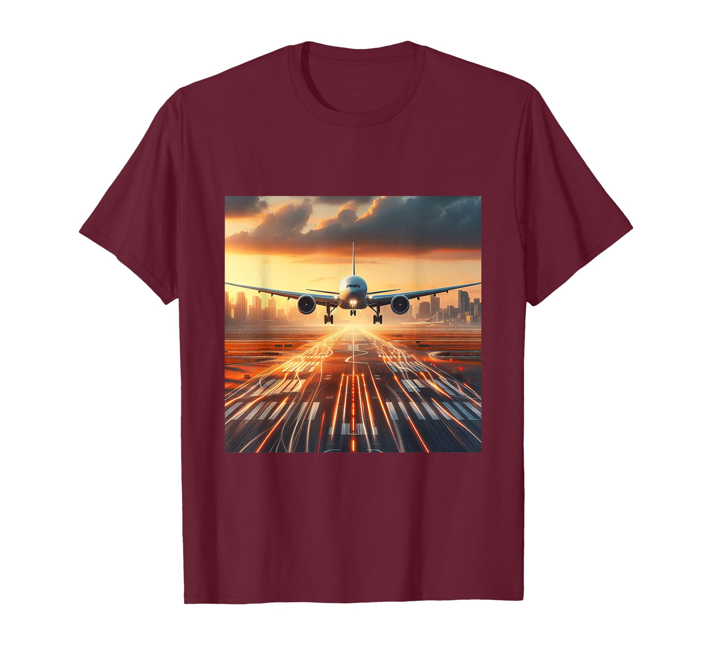 B-777 Aircraft Aviation Airplane Airport Runway Landing T-Shirt