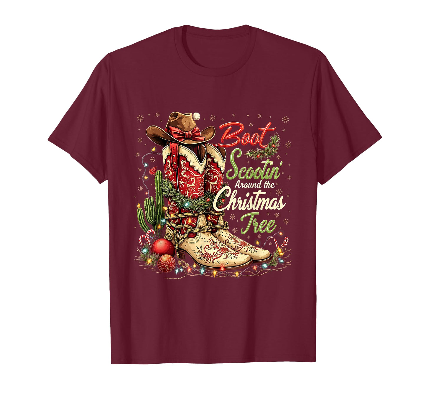 Cowgirl Howdy Christmas Y'all Xmas Wild West Coquette T-Shirt