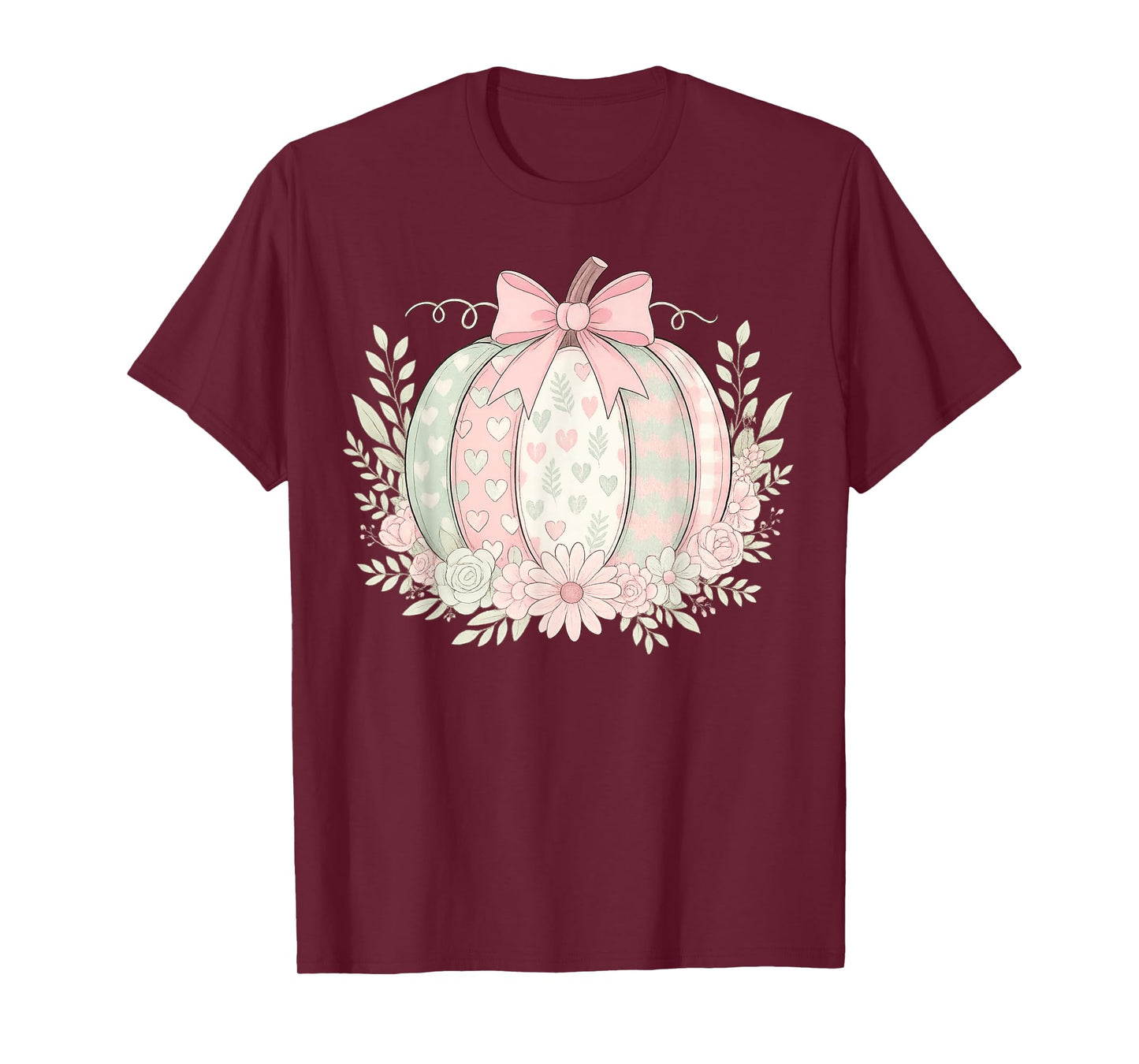 Retro Vintage Boho Pumpkin Floral Thanksgiving Fall Vibes T-Shirt