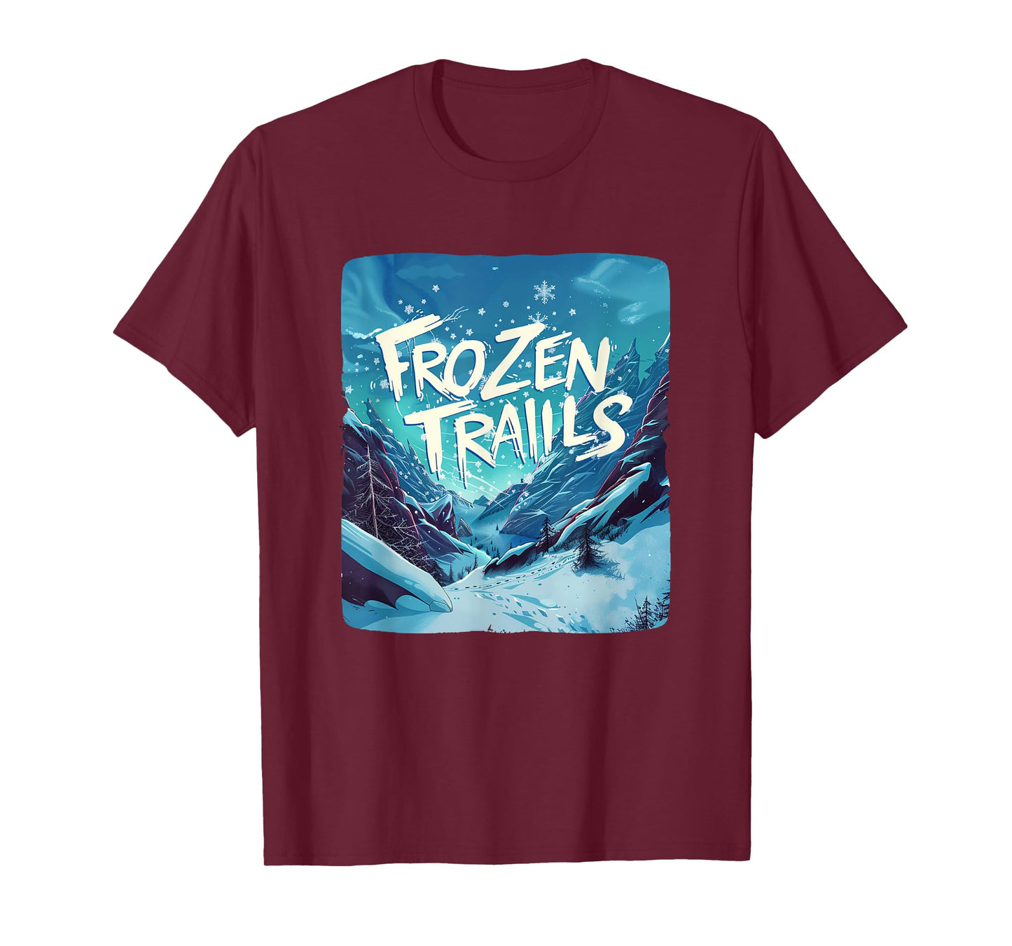 Frozen Trails Emblem for a Chilly Adventure in Winter T-Shirt
