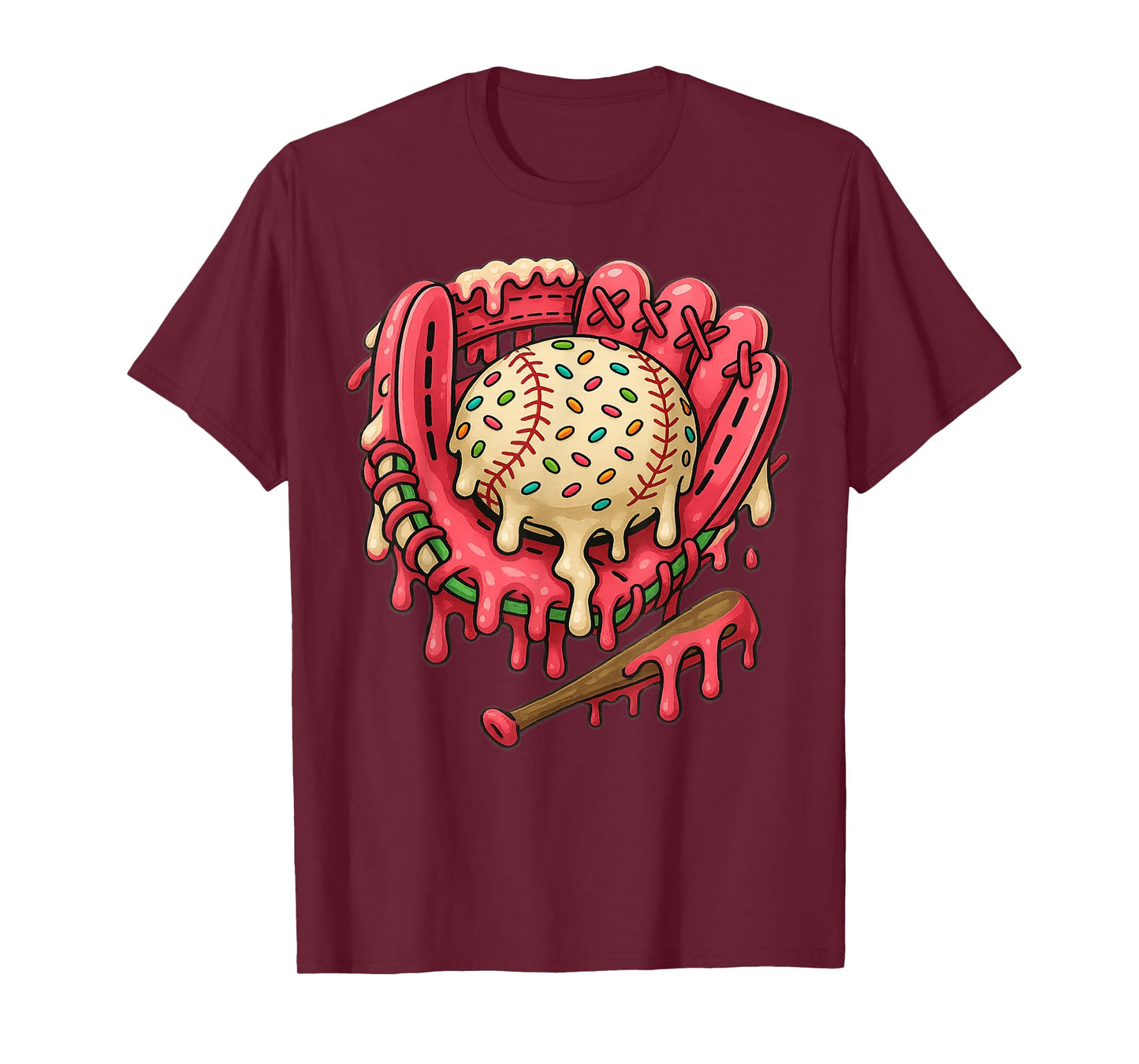 Baseball Drip Team for Boys and Girls Ice Cream Cool T-Shirt