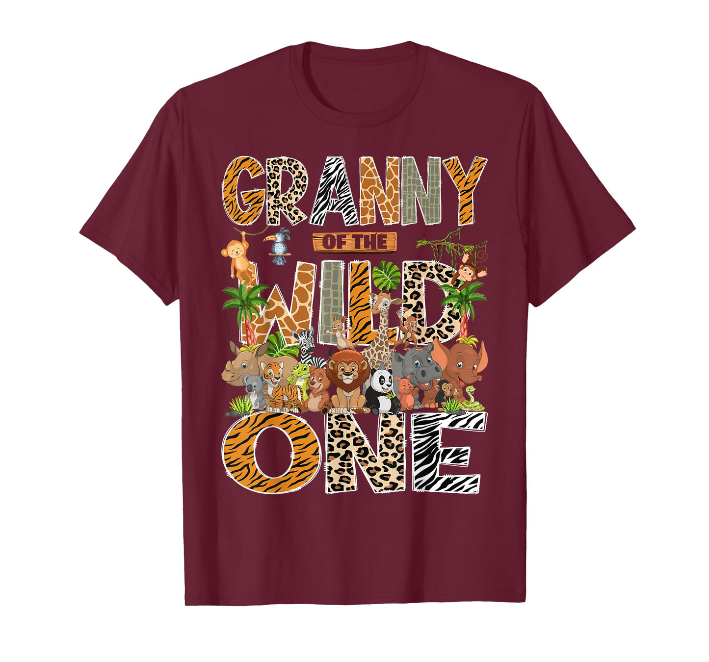 Granny Of The Wild One Safari Zoo Animal 1St Birthday T-Shirt