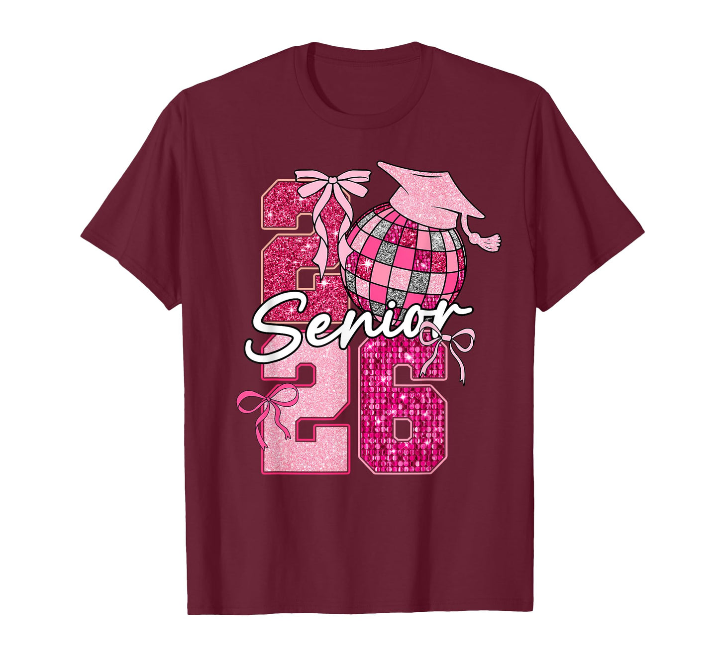 Retro Senior 2026 Coquette Bow Graduation Class of 2026 T-Shirt