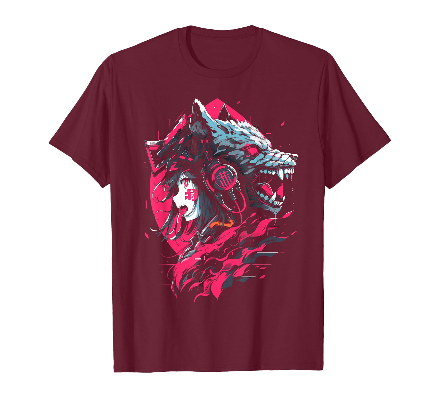 Anime Manga Cyberpunk Aesthetic Techwear Harajuku | Wolf T-Shirt