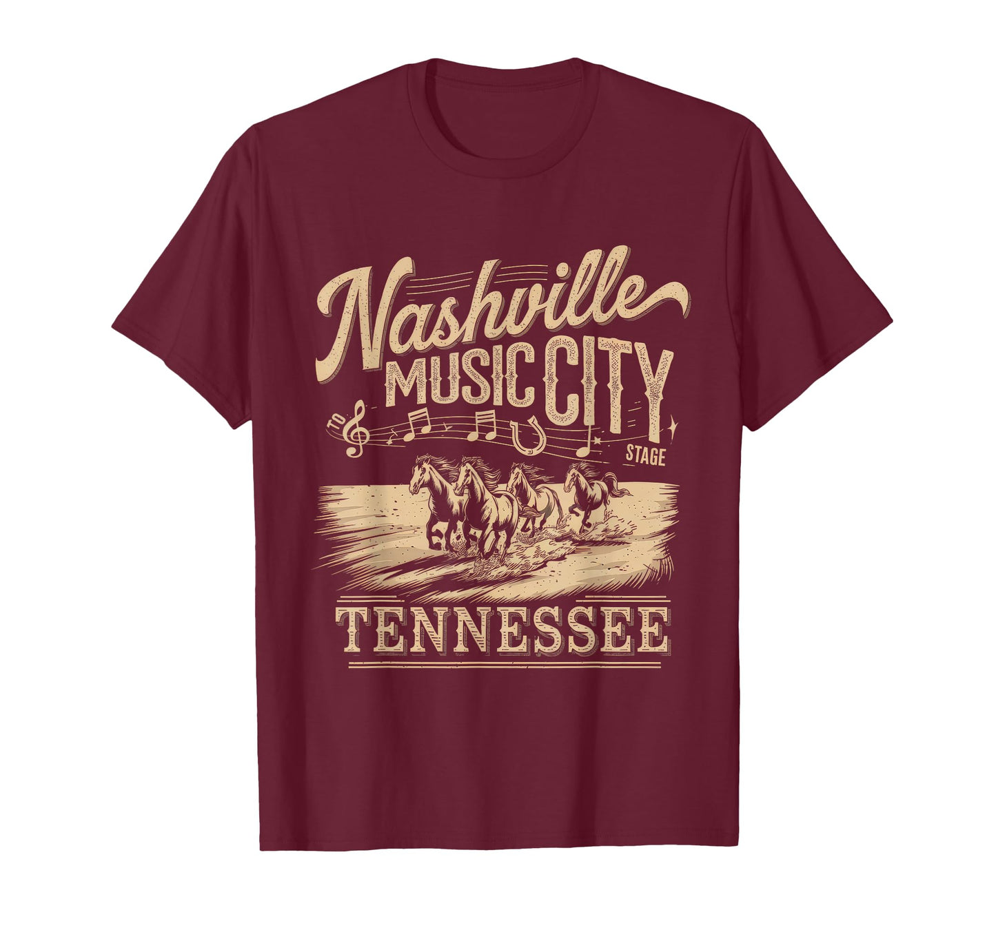 Nashville Music City Tshirt Women Men Tennessee Rock Country T-Shirt