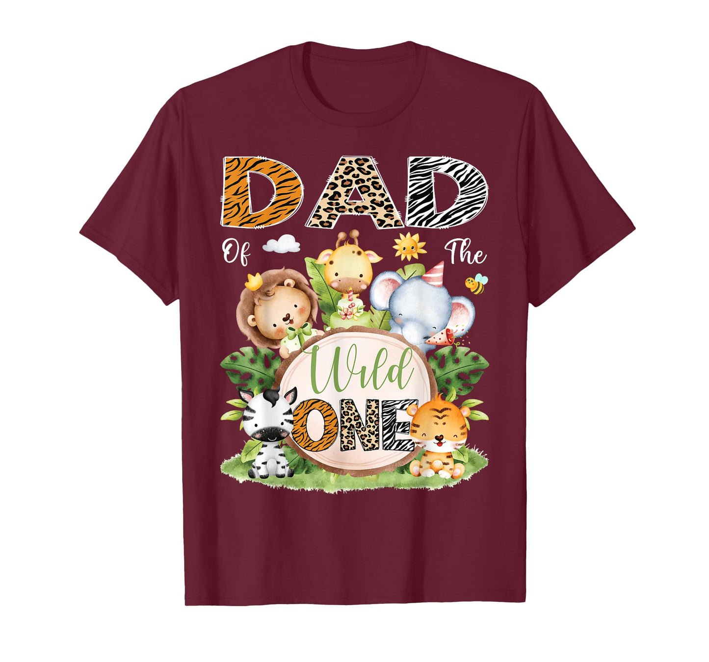 Dad Of The Wild One 1St Birthday Kids Safari Jungle T-Shirt