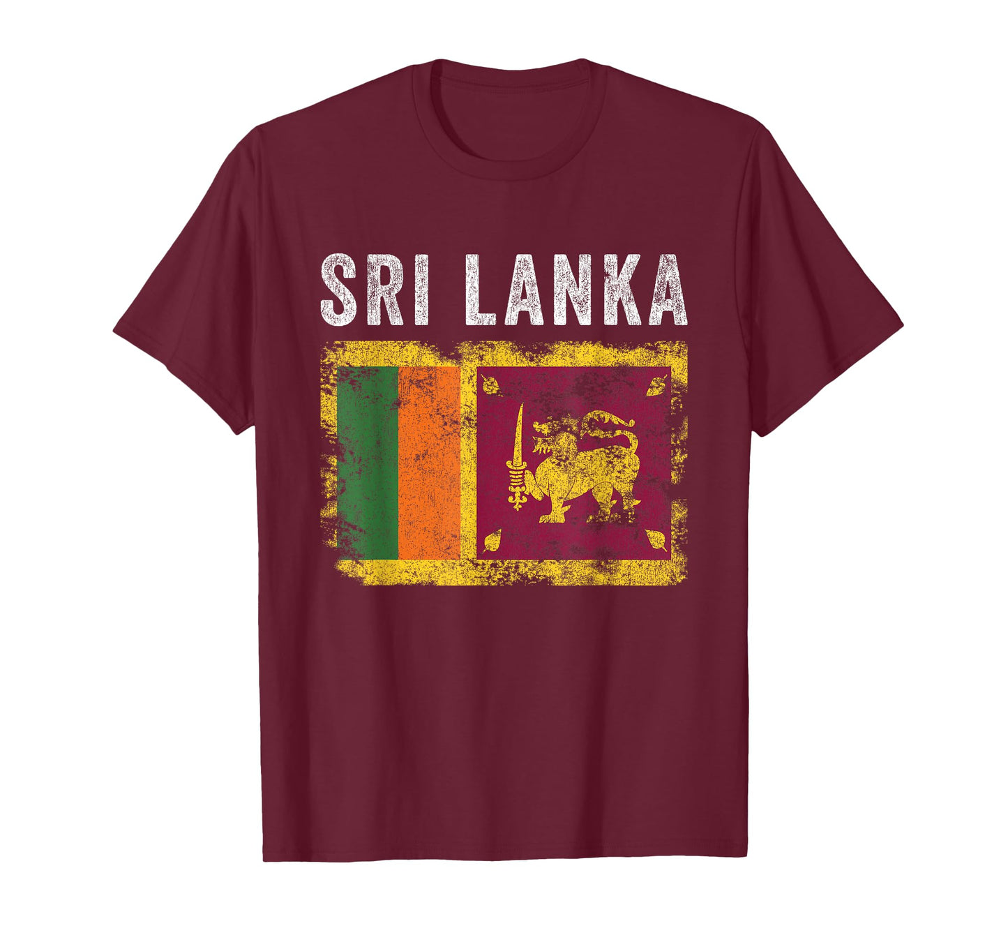 Sri Lanka Flag Distressed - Men Women Kids - Sri Lankan Flag T-Shirt