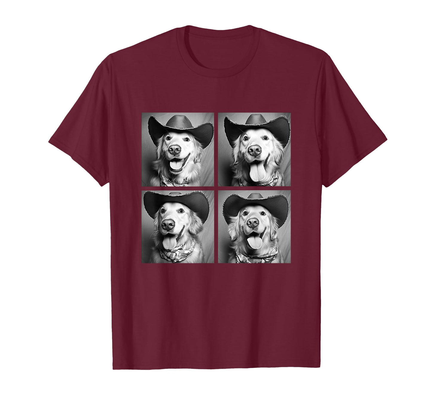 Western Golden Retriever Funny Cowboy Dog T-Shirt