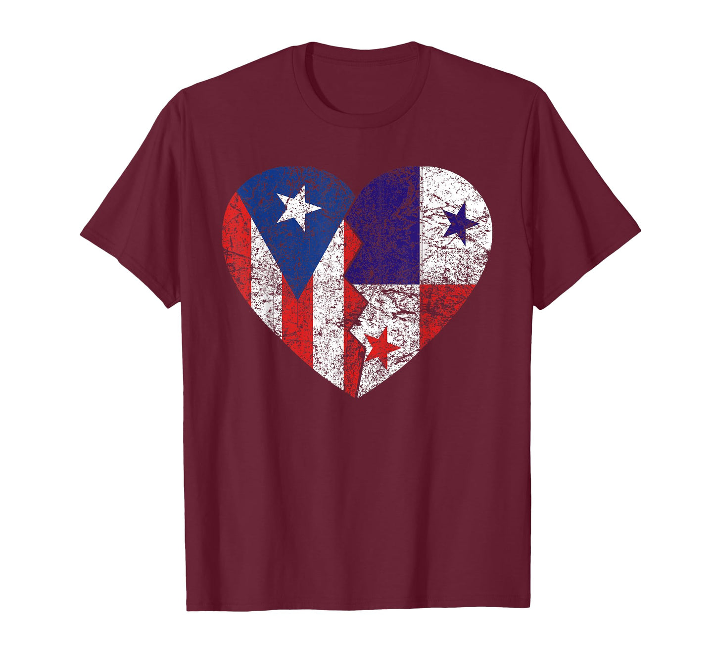 Panamanian Puerto Rican Flags Heart | Puerto Rico Panama T-Shirt