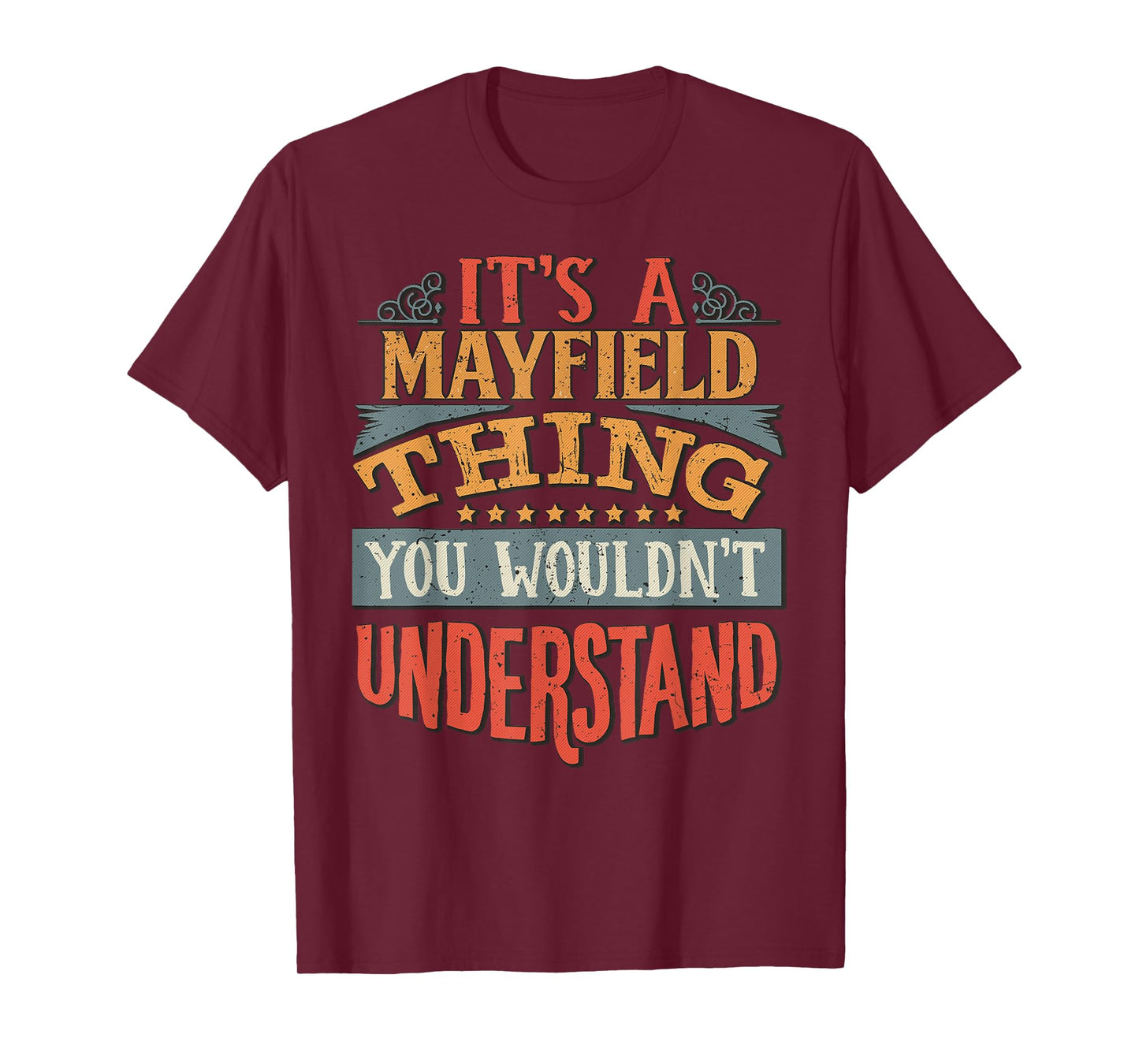 Mayfield Name Gifts By Vnz Men's Unisex-Adults Unisex-Kids Black T-Shirt