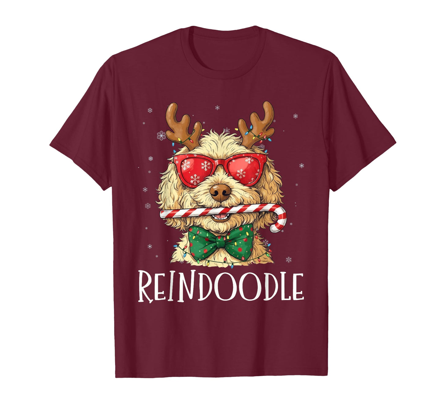 Reindoodle Funny Doodle Dog Christmas Holiday T-Shirt