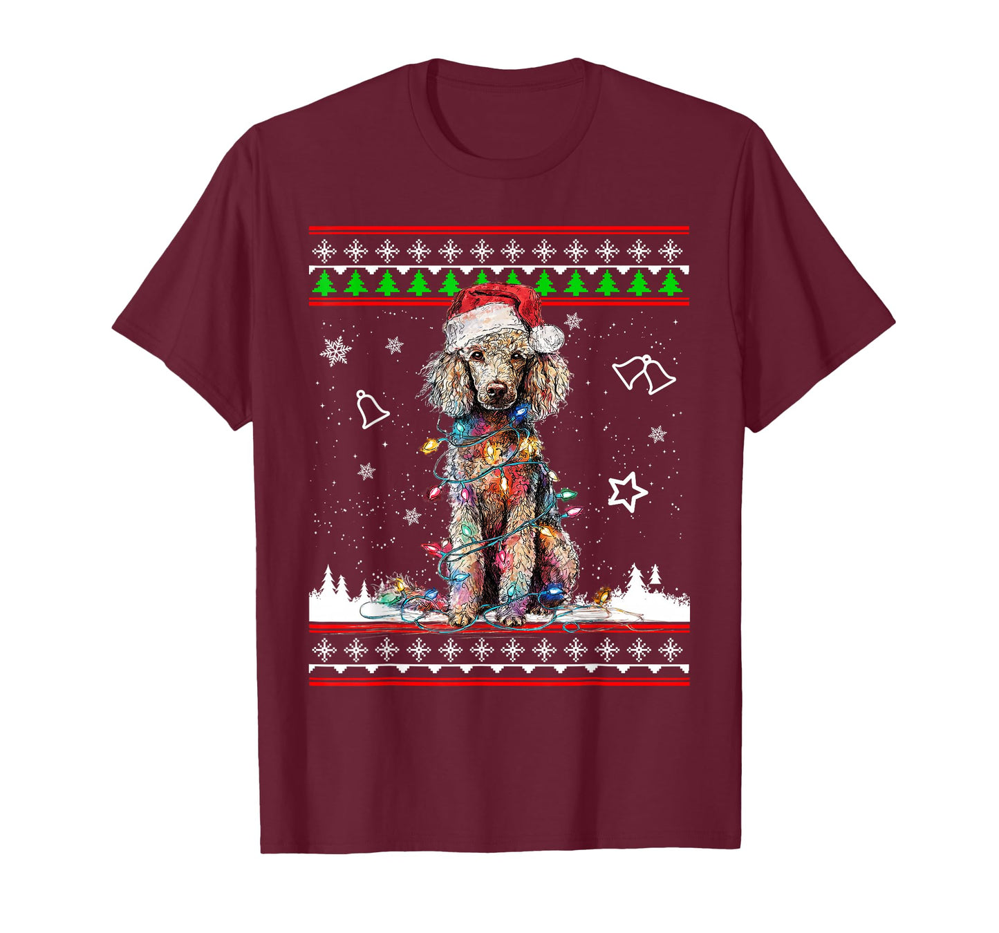 Poodle Christmas Ugly Sweater Funny Dog Xmas T-Shirt