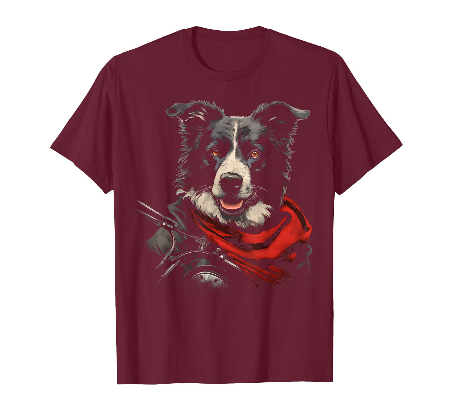 Cool Motorcycle Dad Biker Dog Funny Border Collie Dad Rider Men T-Shirt