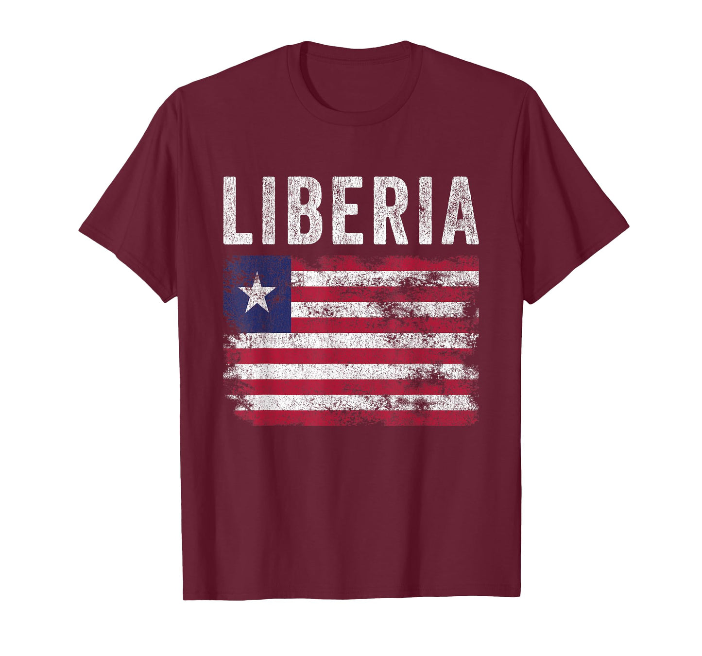 Liberia Flag Distressed - Men Women Kids - Liberian Flag T-Shirt