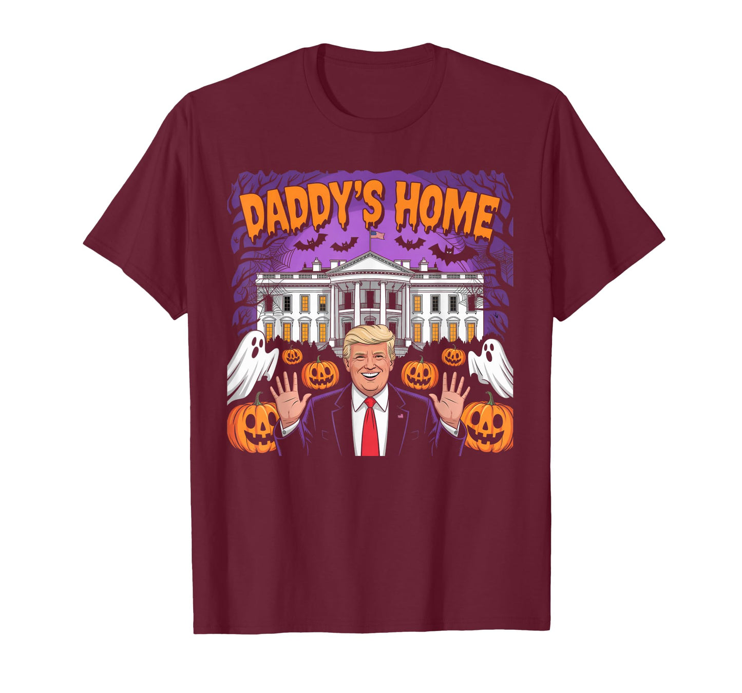 Funny Patriotic Halloween 2025 Daddy's Home White House USA T-Shirt