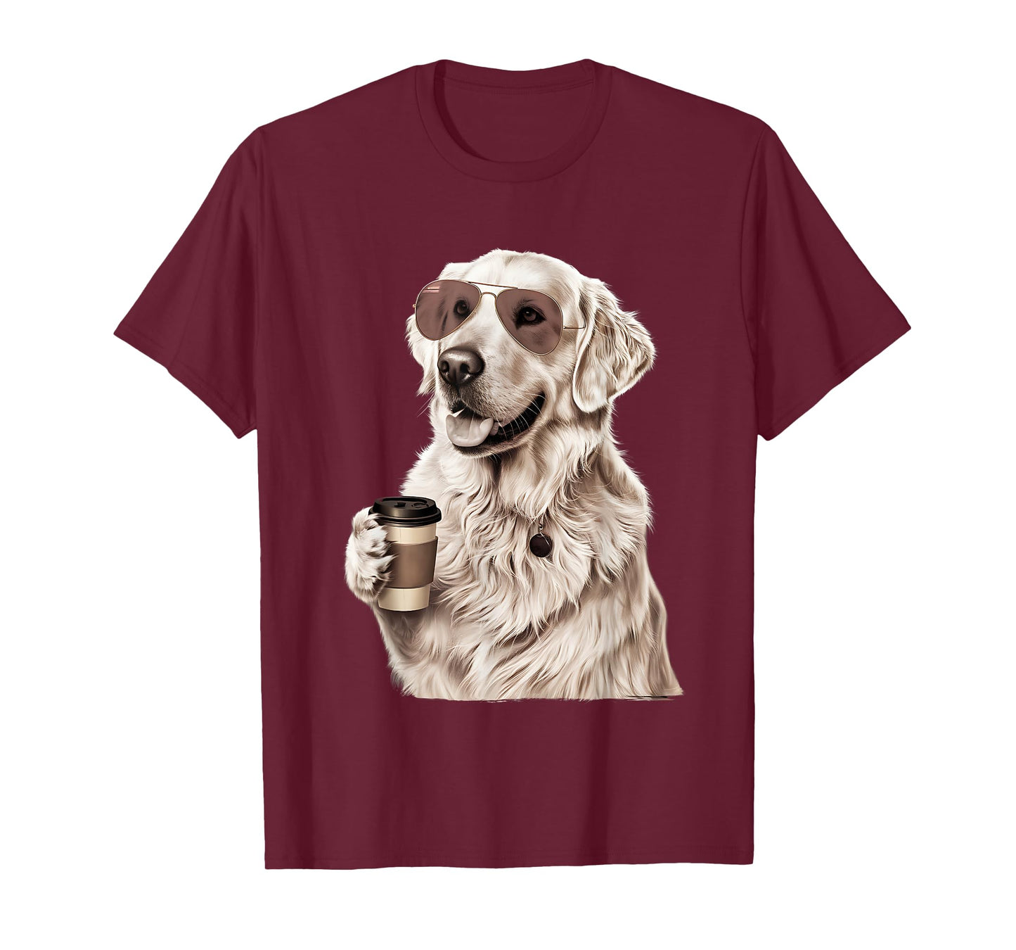 English Cream Golden Retriever Coffee Dog Mom Dad T-Shirt