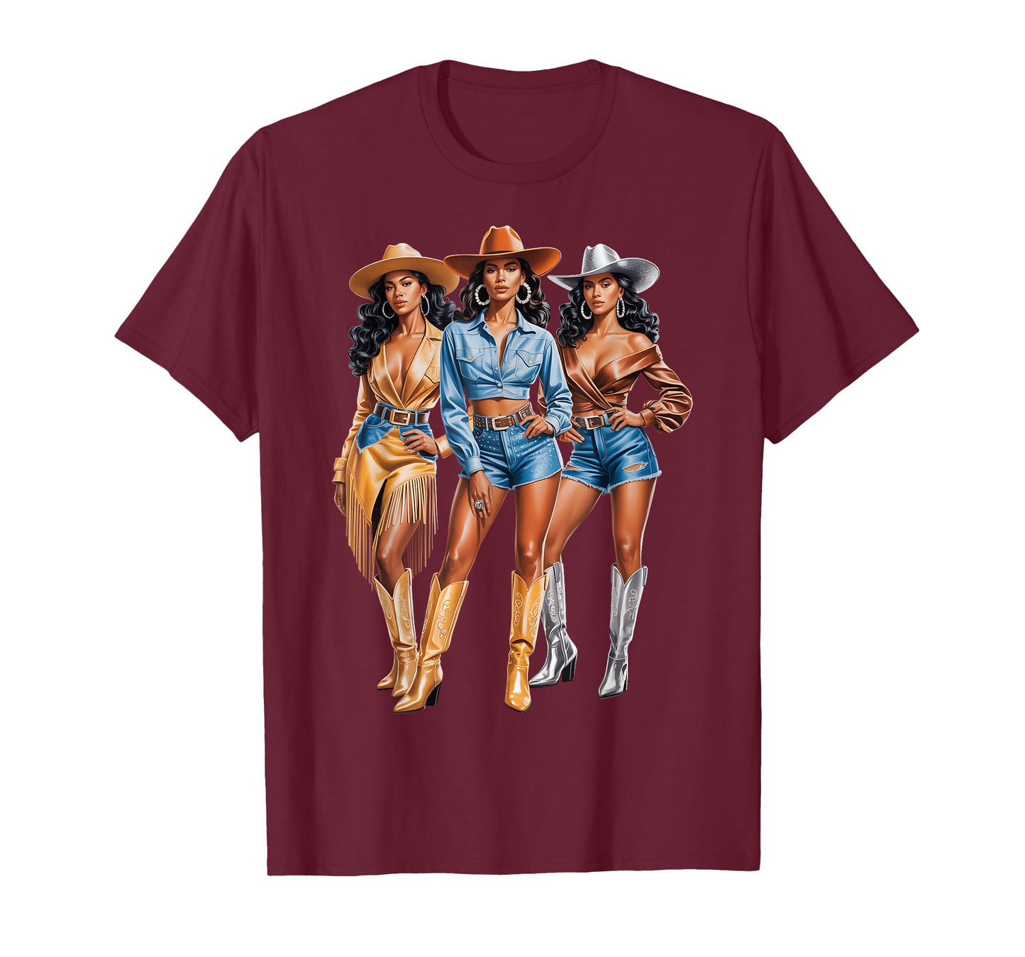 Melanin Black Cowgirl African American Cowgirl Western Rodeo T-Shirt