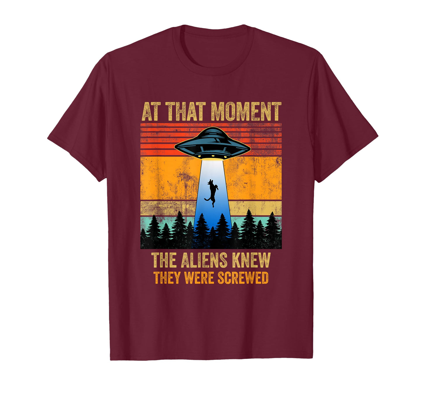 Funny Alien Abduction Malinois Dutch Shepherd UFO UAP Dog T-Shirt
