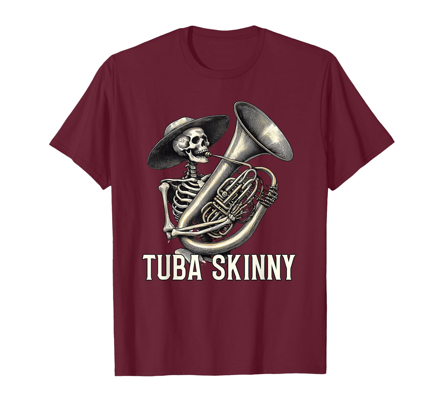 Tuba Skinny Skeleton Jazz Band Vintage Music Graphic Tee T-Shirt