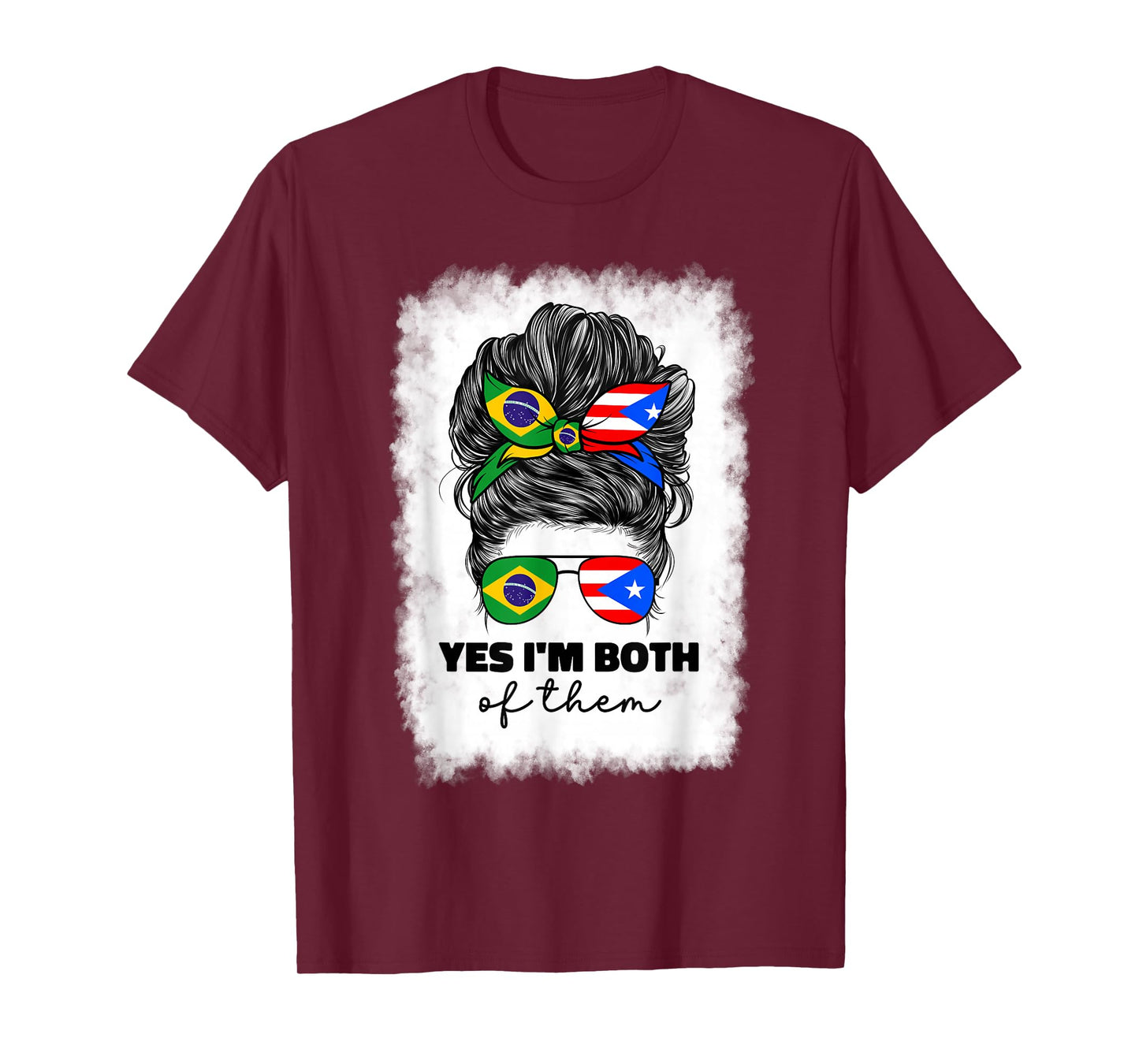 Half Brazilian And Puerto Rican Rico Brazil Flag Girl Women T-Shirt