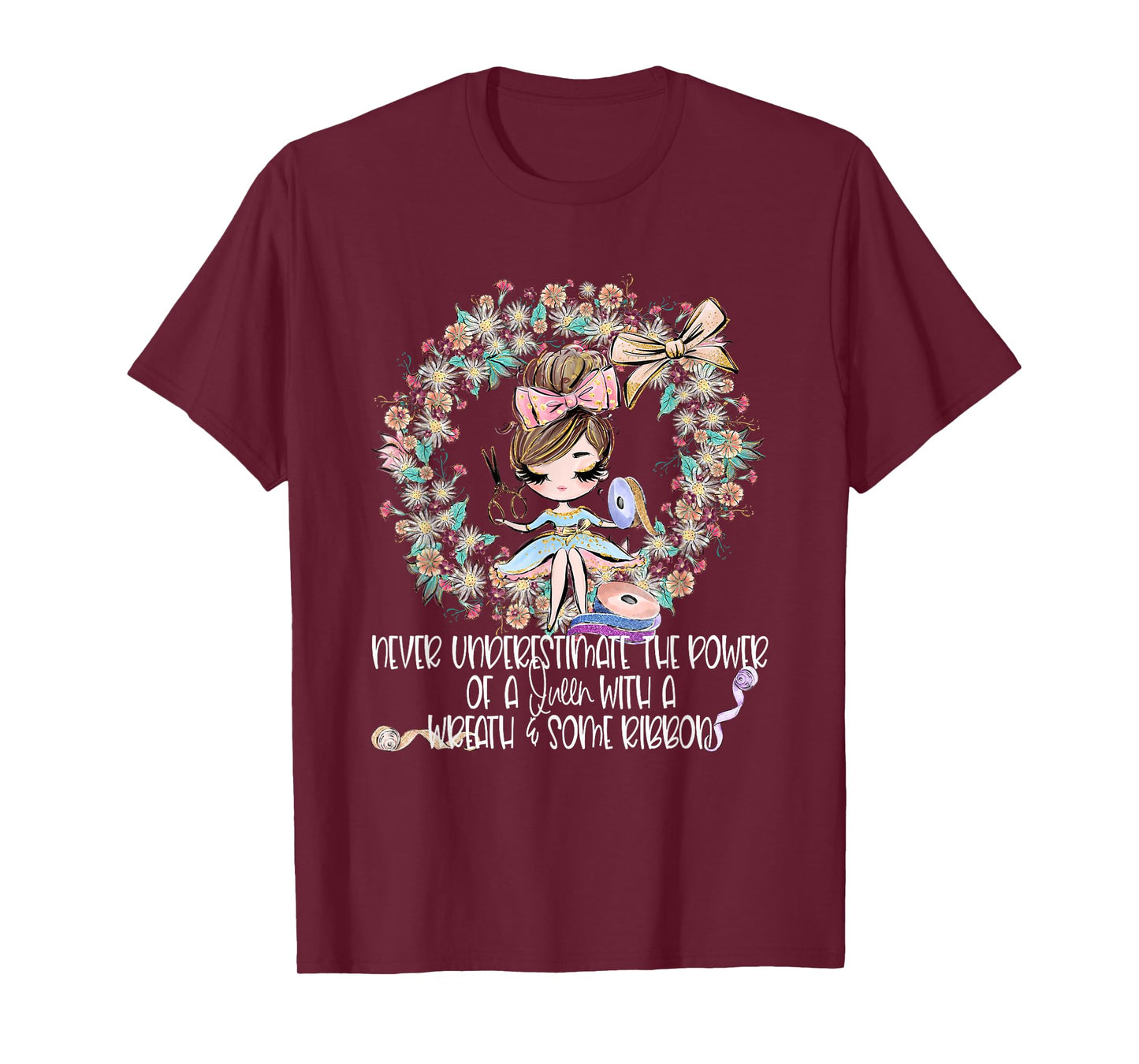 Wreath Making Crafter Ribbon Crafting Mom Craft Maker Woman T-Shirt