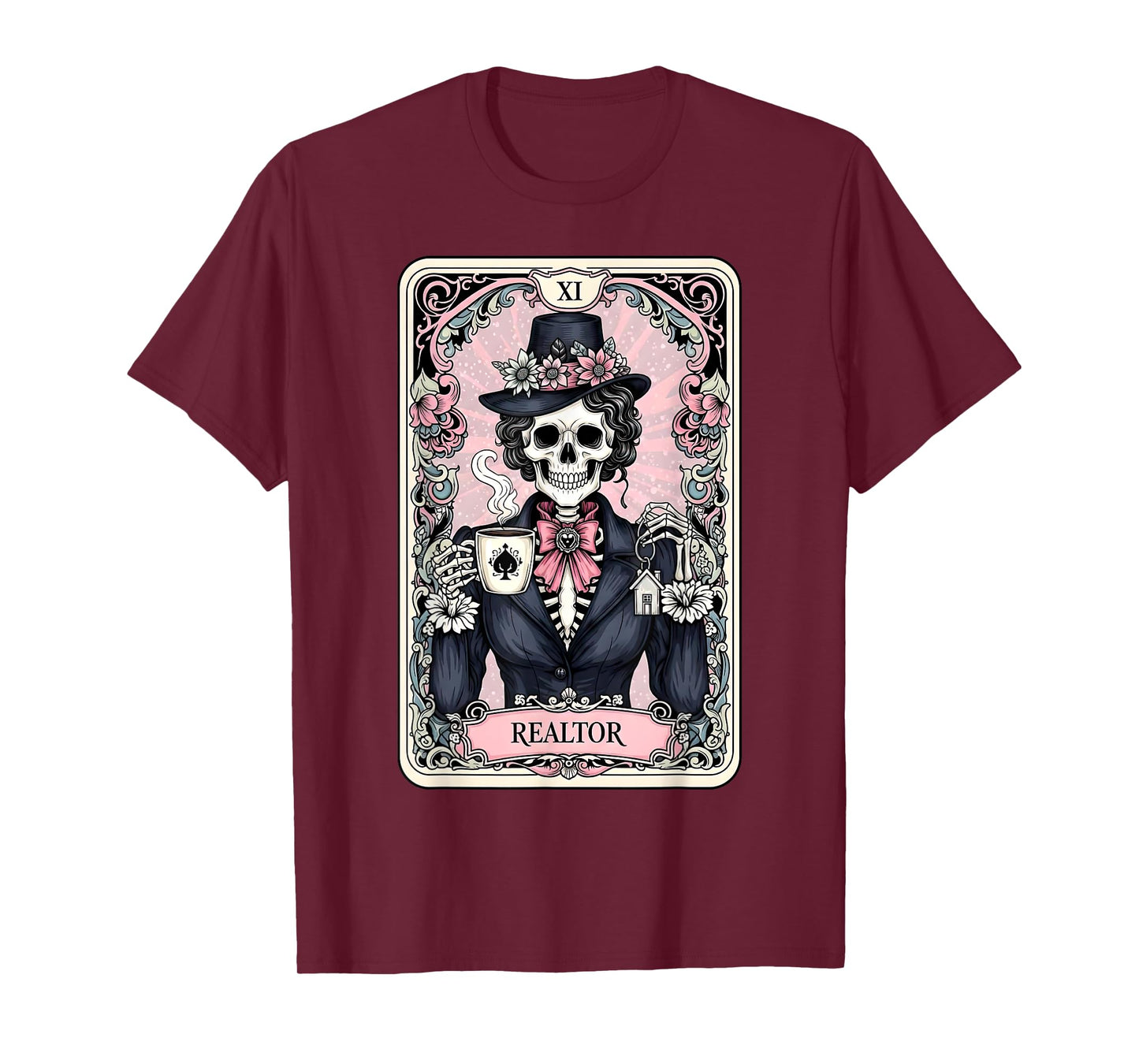 Realtor Skeleton Tarot Card Witch Vibes Astrology Realtor T-Shirt