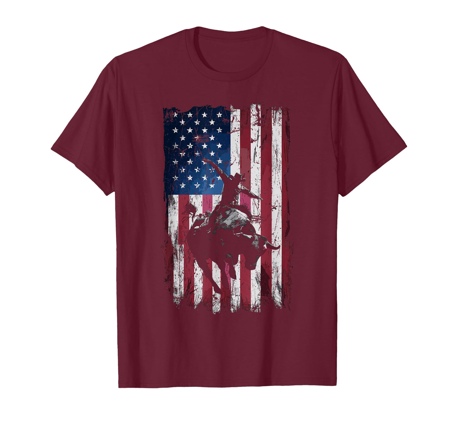 Rodeo Cowboy Western USA Flag Cowboys T-Shirt
