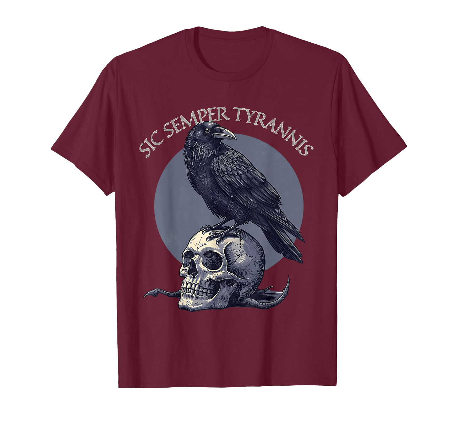 Sic Semper Tyrannis & Raven Skull T-Shirt