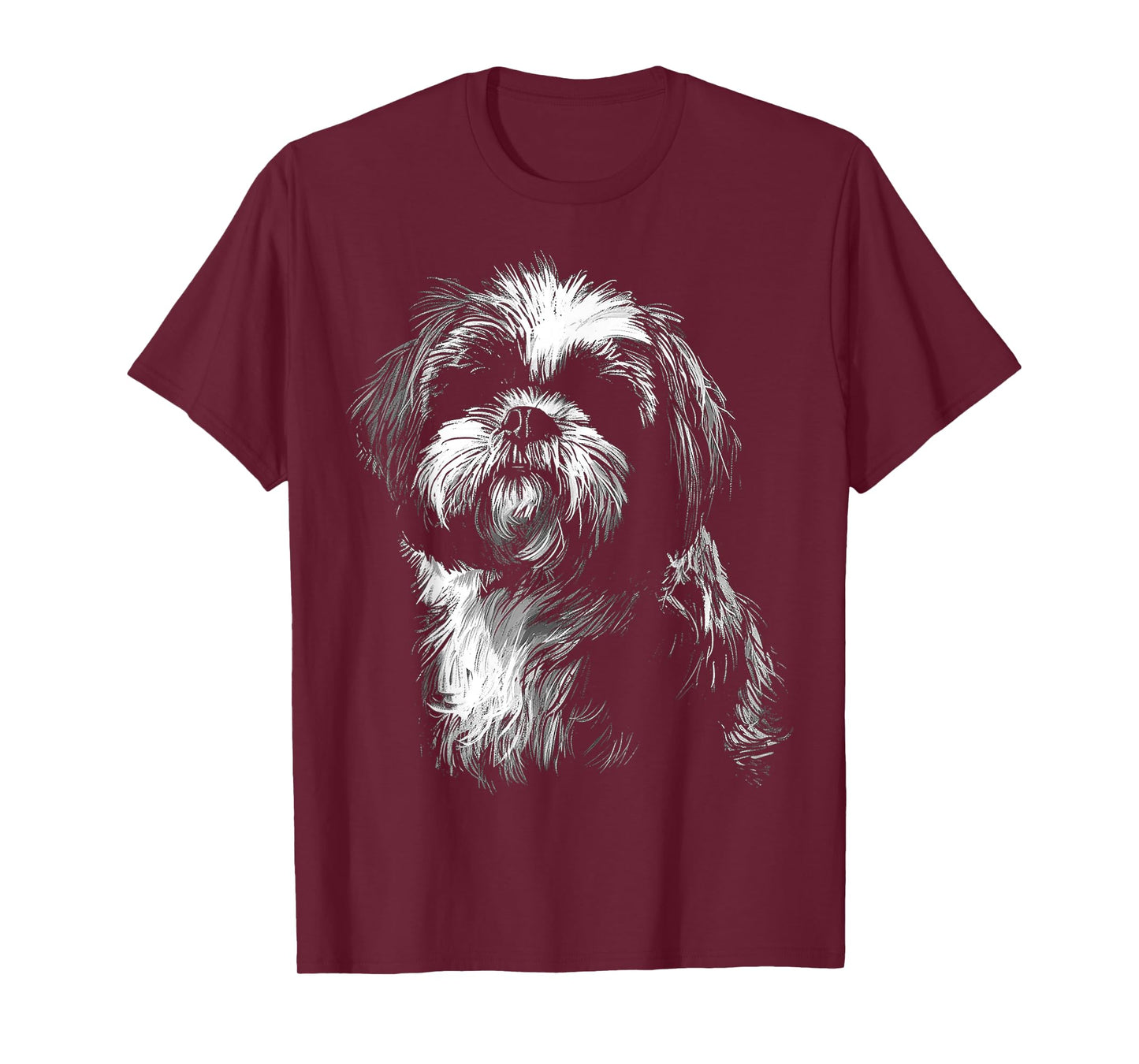 Dog Lover Cute Drawing Animal Pet Art Graphic Shih Tzu T-Shirt
