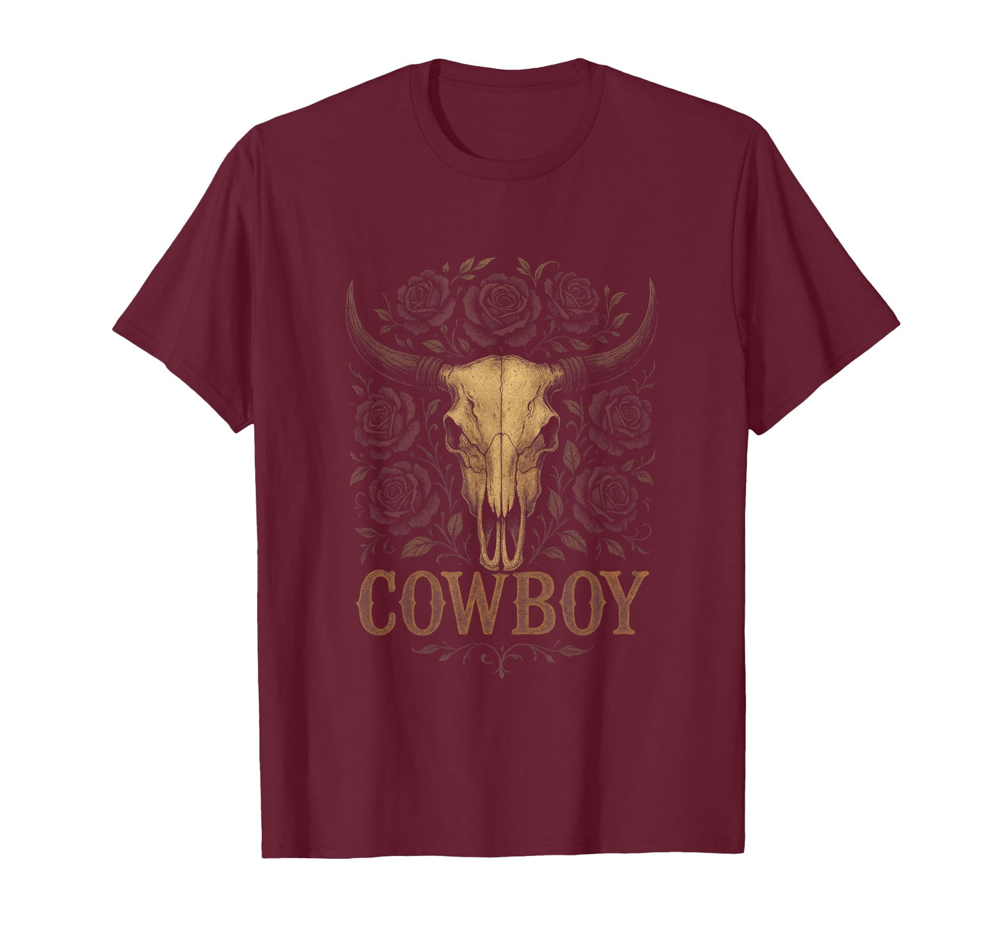 Cowboy - Skull Rodeo Western Vintage T-Shirt