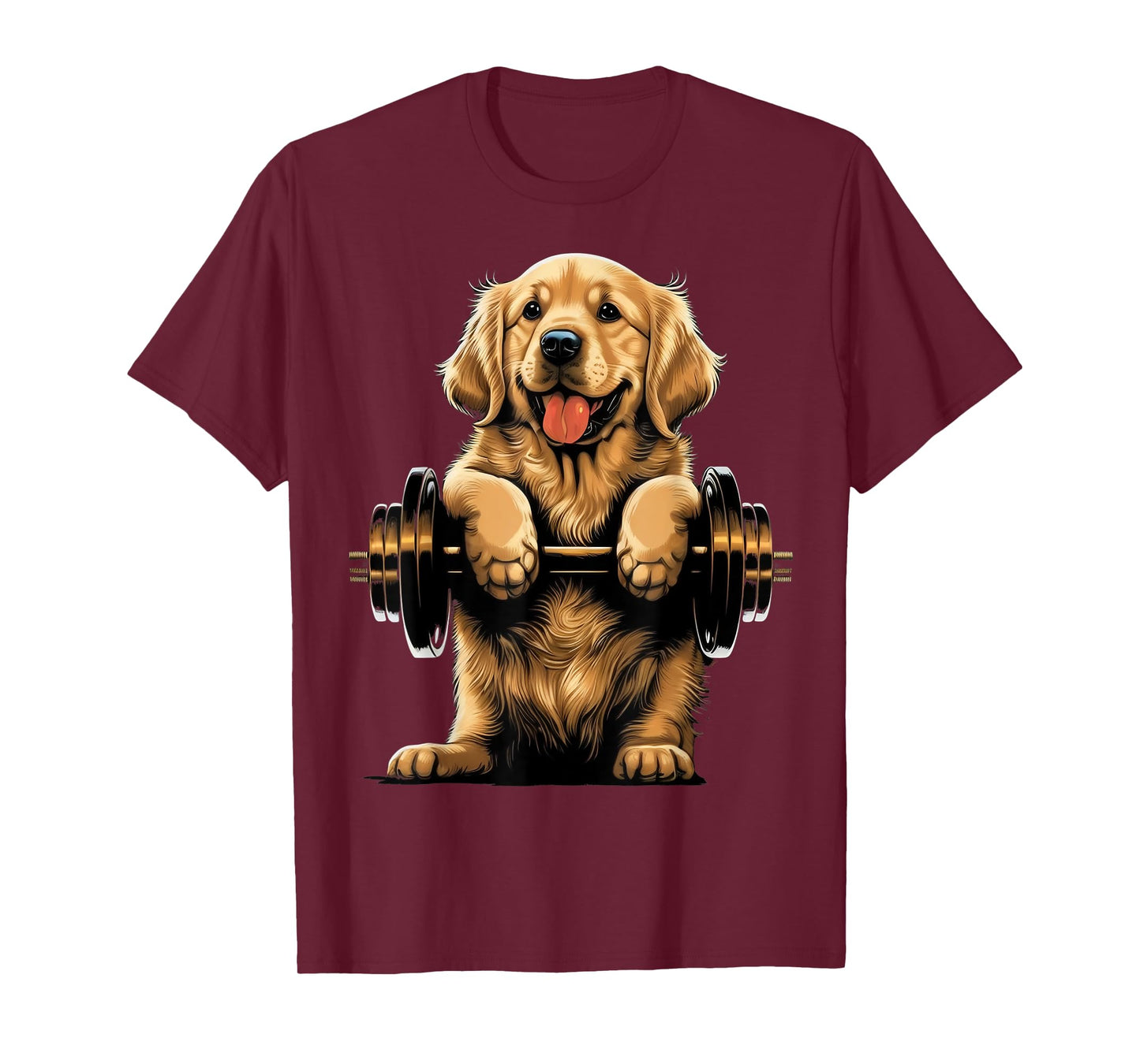 Goldie Weightlifting Dog Funny Fitness Gym Golden Retriever Men Women Kids T-Shirt