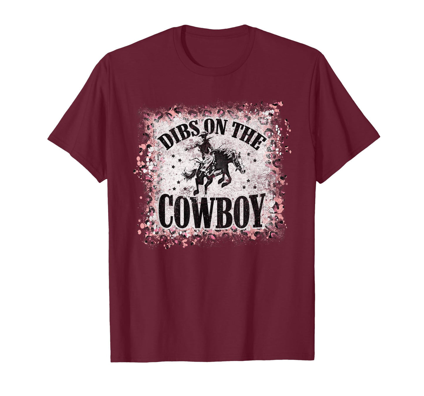 Vintage Leopard Bleached Dibs On The Cowboy Riding Horse T-Shirt