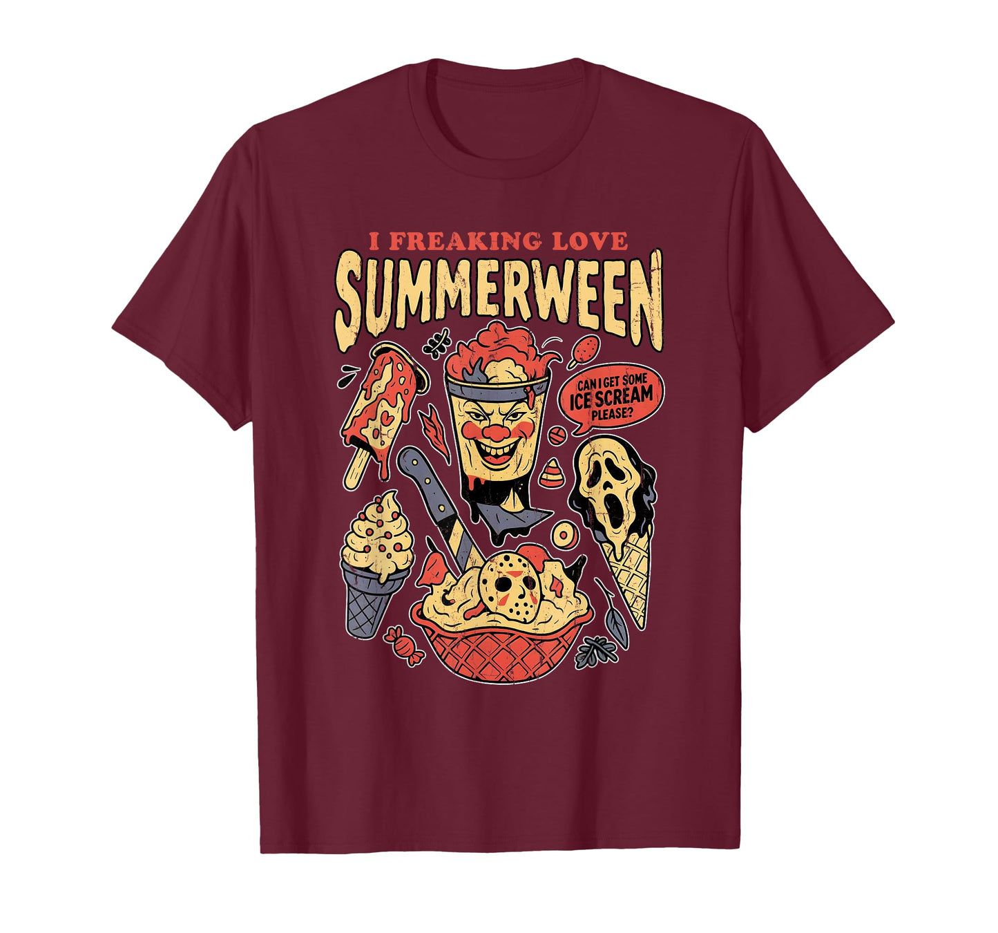 I Freaking Love Summerween, Can I Get Some Ice Cream Please T-Shirt