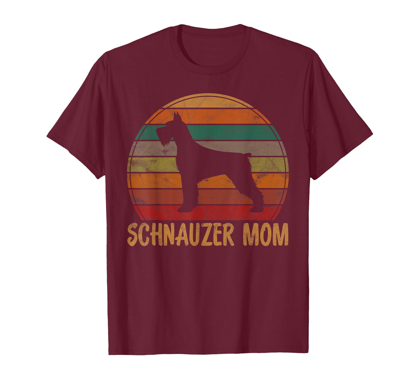 Retro Schnauzer Mom Gift Standard Giant Dog Mother Pet Mama T-Shirt