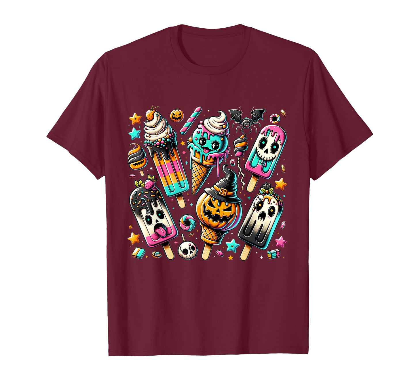 Vintage Horror Movie Summer Popsicle Halloween Summerween T-Shirt