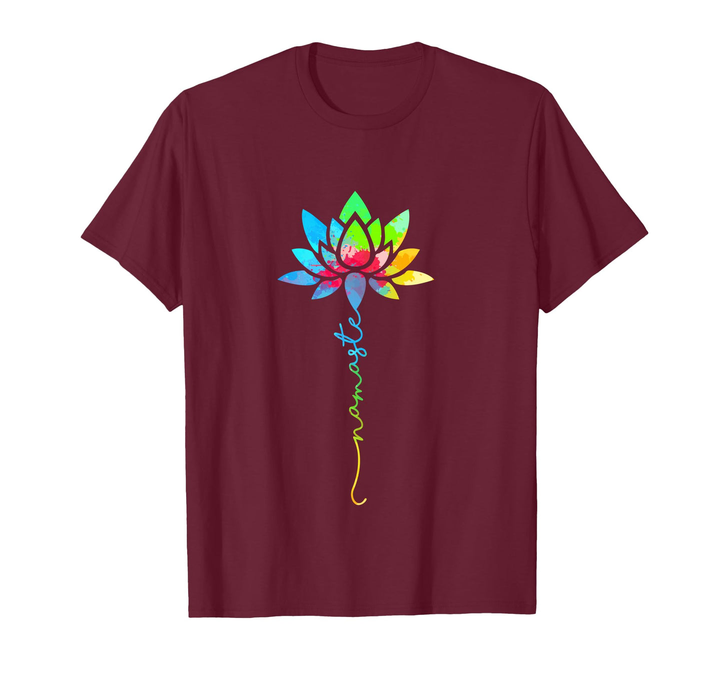 Womens Namaste Rainbow Mandala Lotus Flower Meditation Yoga Long Sleeve T-Shirt