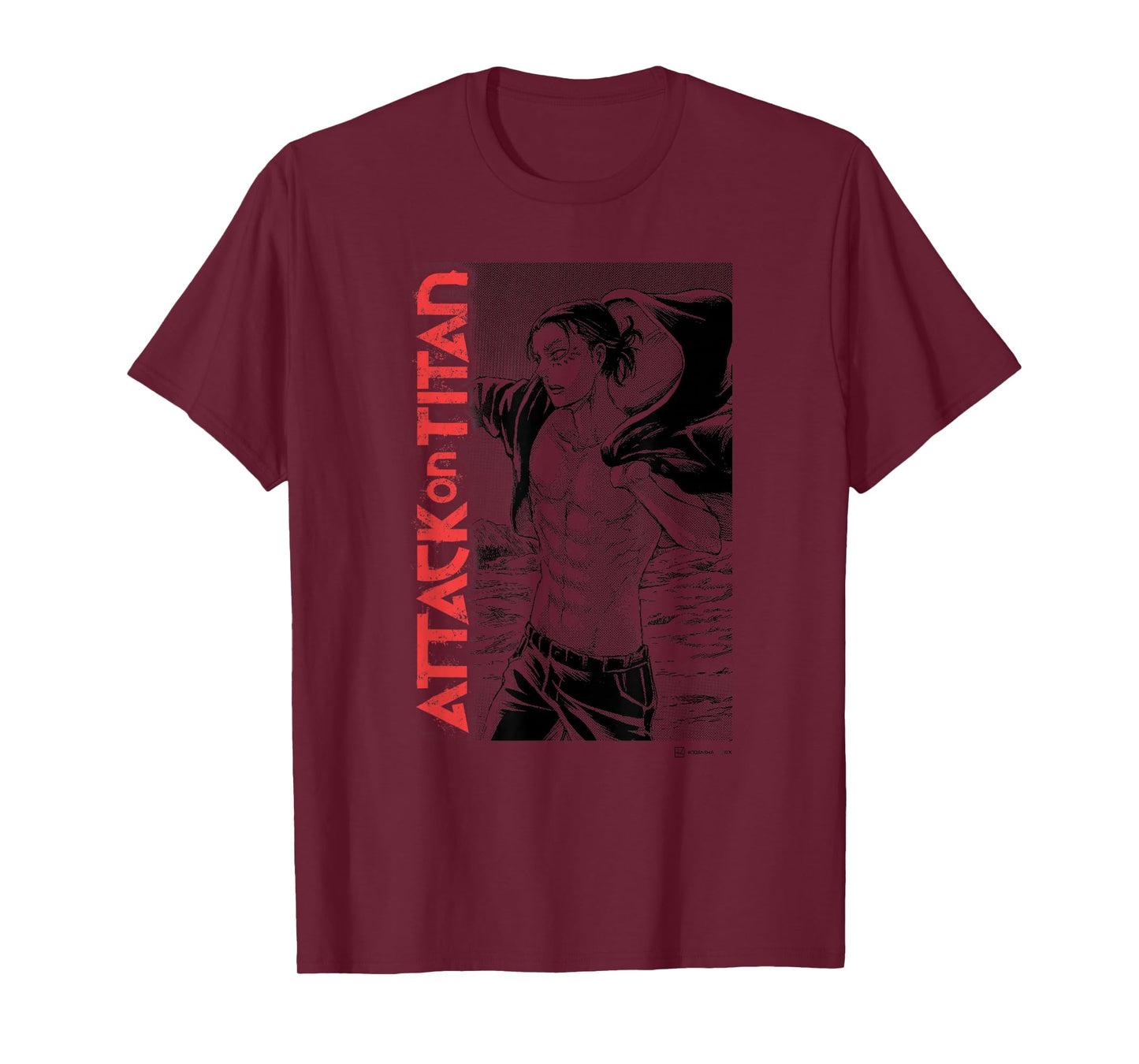 Attack on Titan Eren Yeager Manga Style Shirtless Portrait T-Shirt