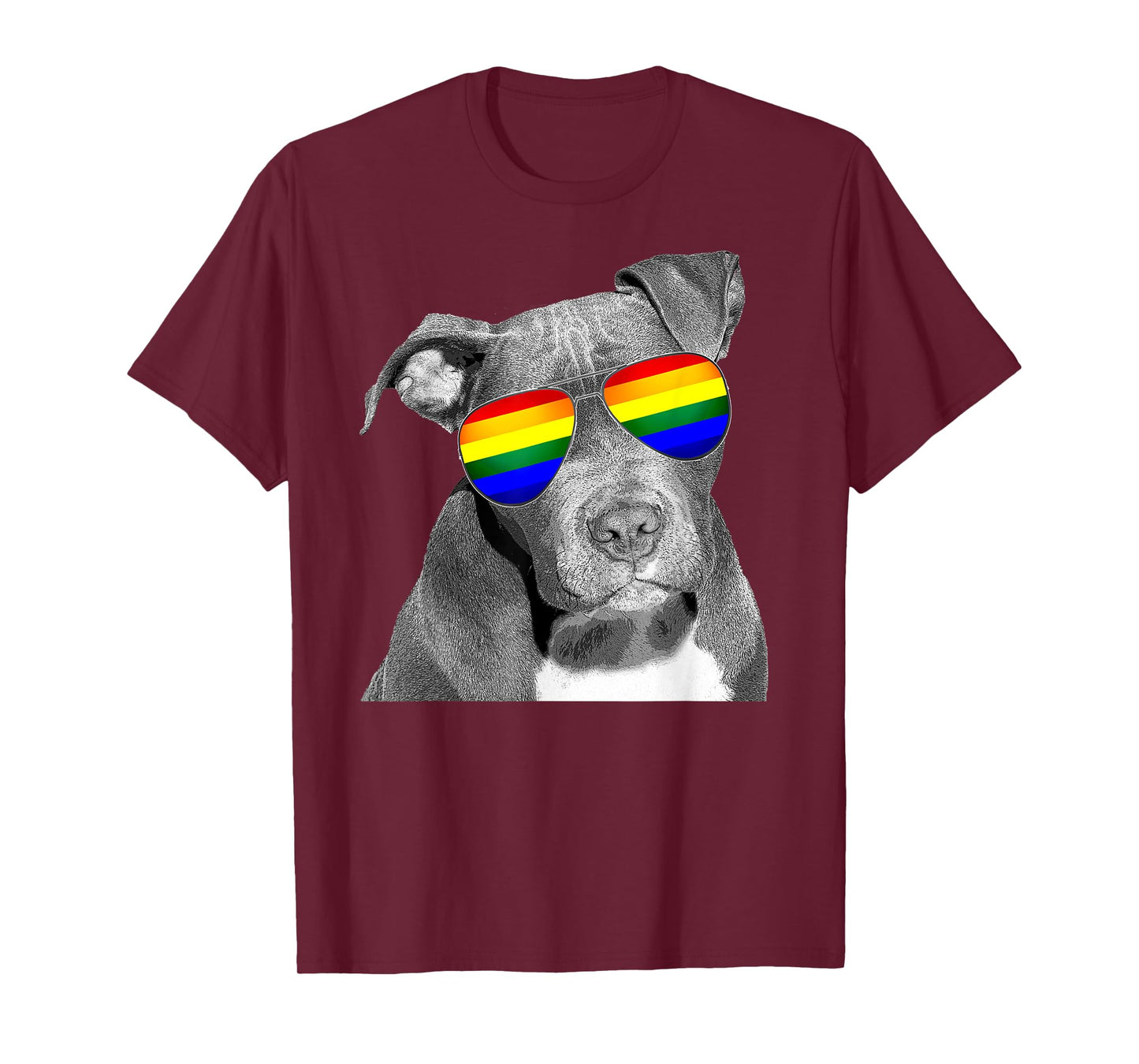 Pitbull Gay Pride Dog Clothing LGBT Funny Gift Rainbow Flag T-Shirt for Men Women