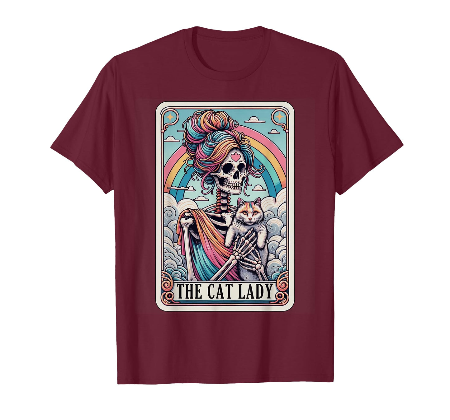 The Cat Lady Tarot Card Skeleton Mom Cat Lover Mothers Day T-Shirt